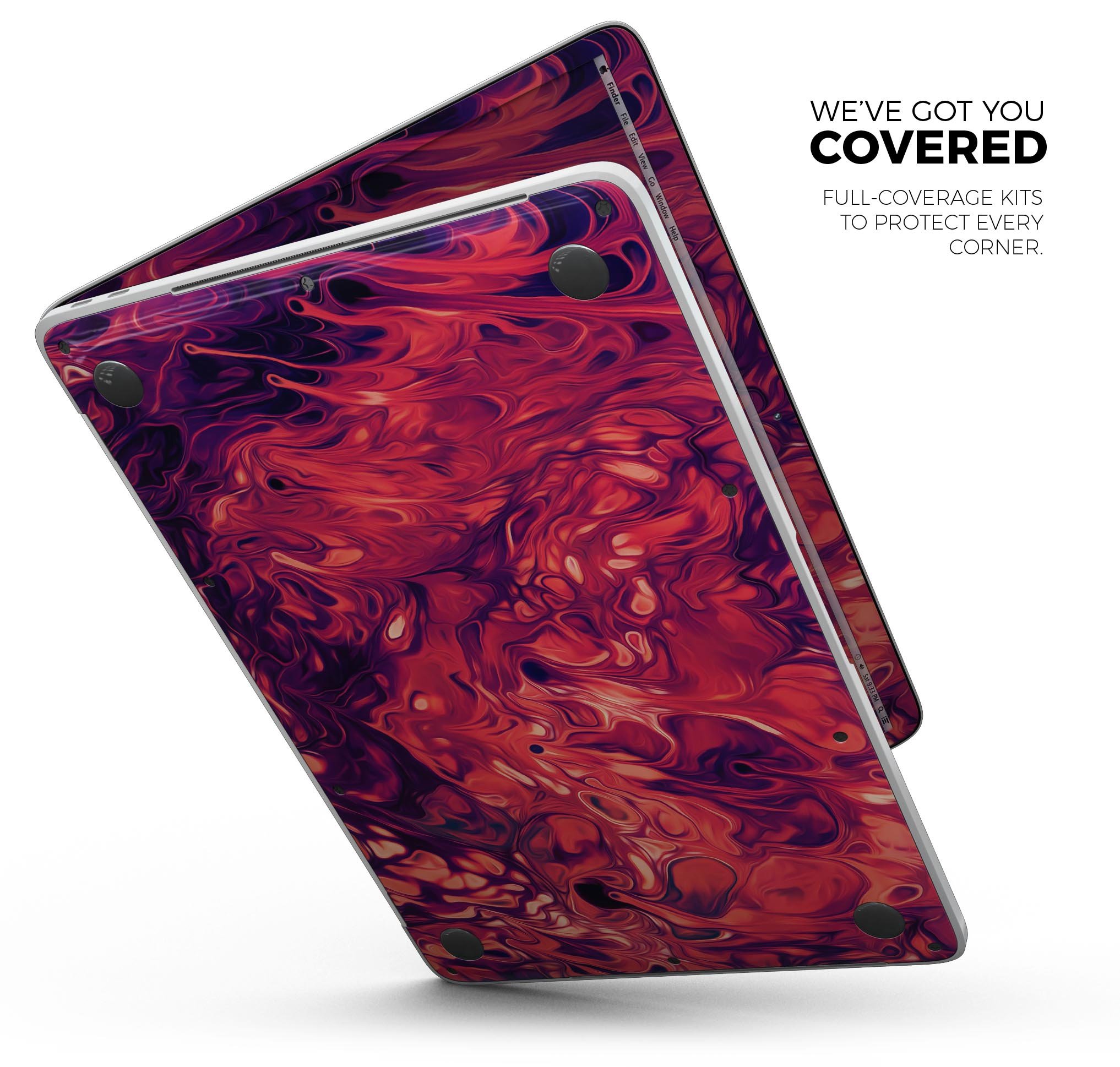 Blurred Abstract Flow V3 skin decal wrap kit for Apple MacBook, showcasing vibrant abstract design and premium vinyl material.