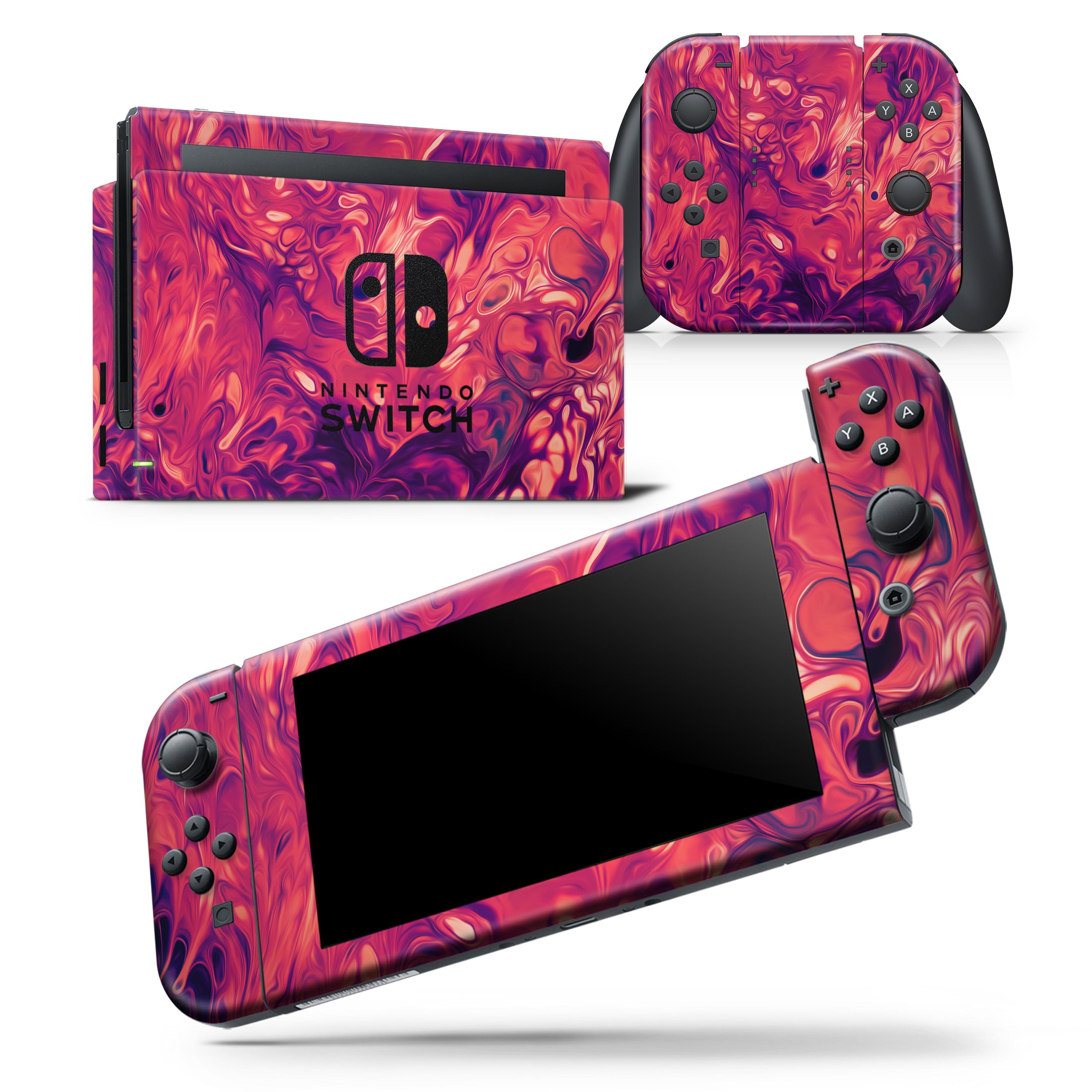 Blurred Abstract Flow V3 skin wrap decal for Nintendo Switch Lite, showcasing vibrant colors and a sleek design.