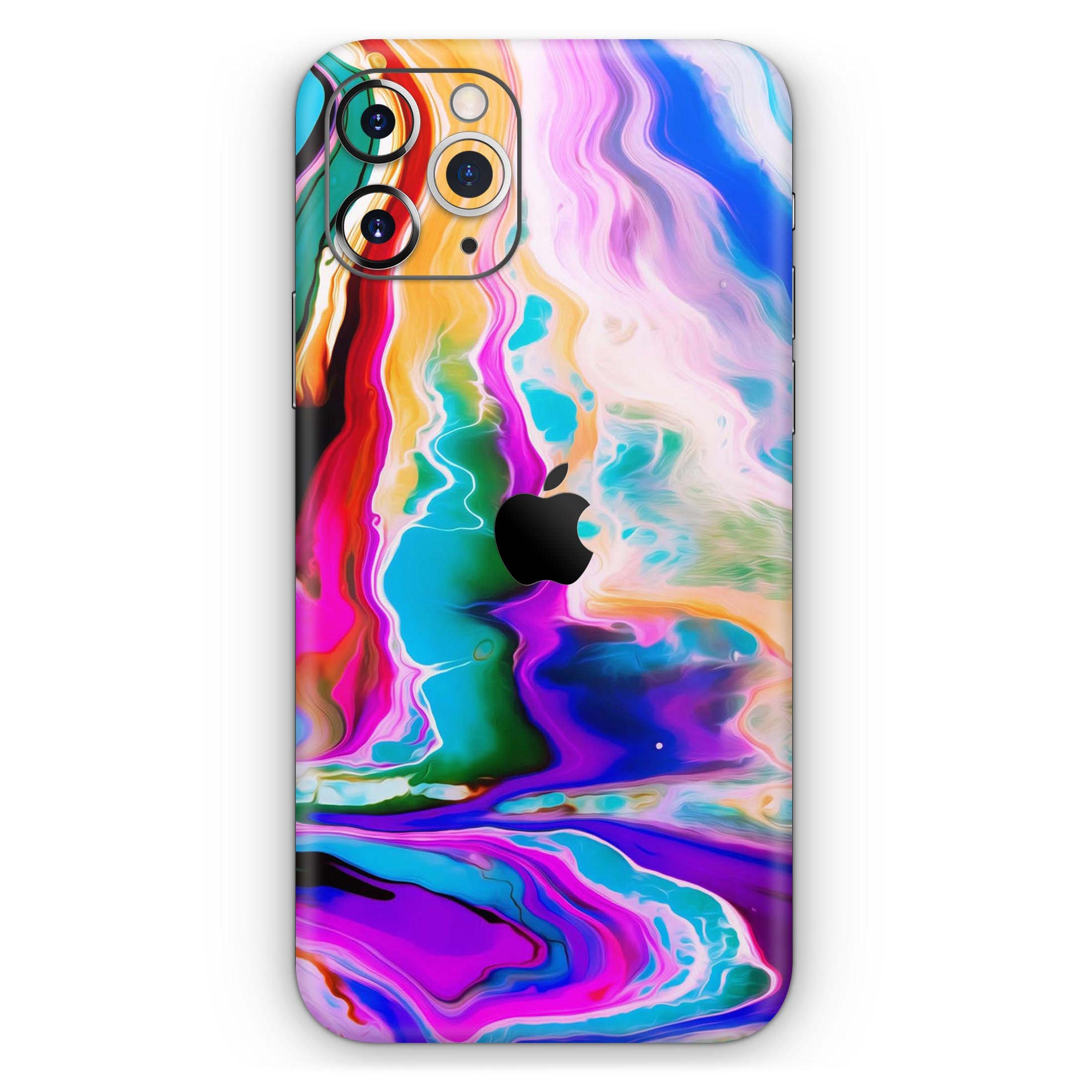 Blurred Abstract Flow V33 skin for Apple iPhone, showcasing vibrant colors and a sleek design.