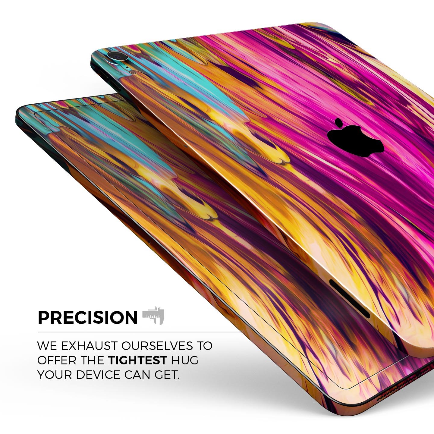 Blurred Abstract Flow V30 skin decal for Apple iPad, showcasing a vibrant abstract design with a smooth finish.