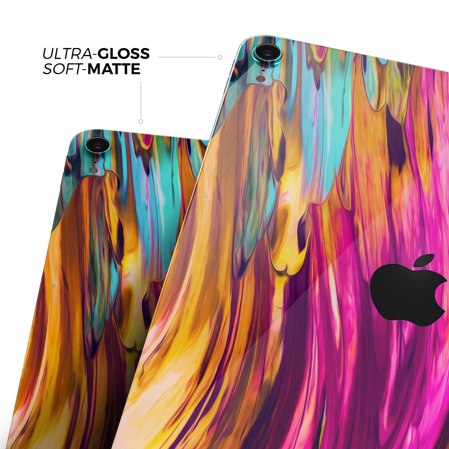 Blurred Abstract Flow V30 skin decal for Apple iPad, showcasing a vibrant abstract design with a smooth finish.