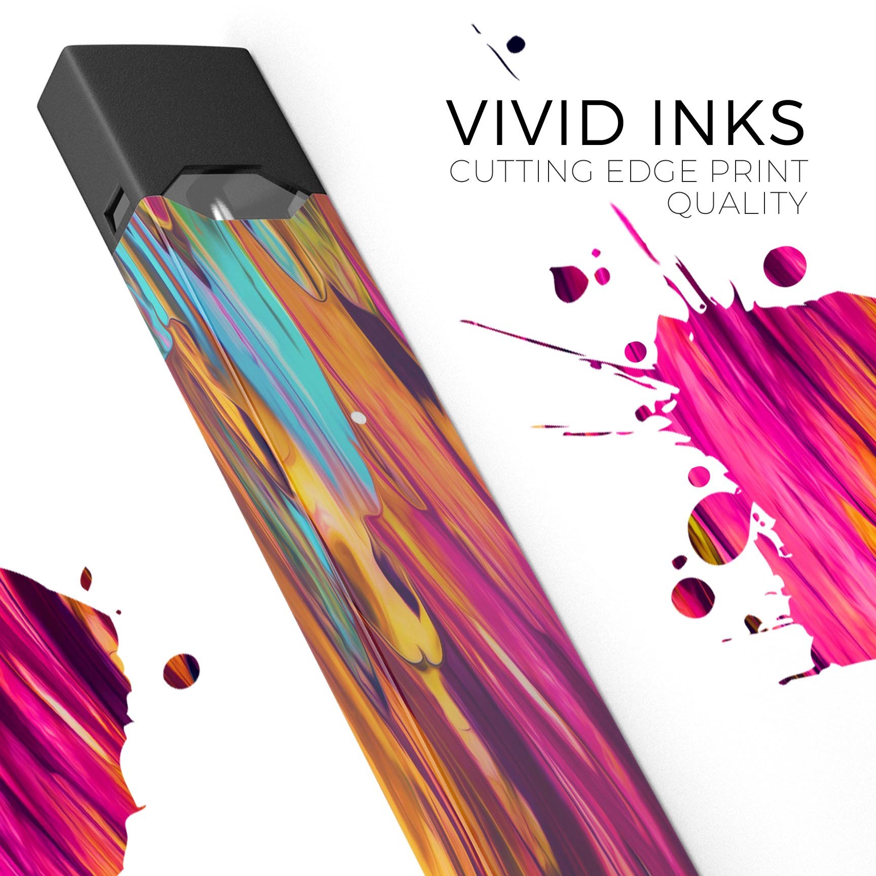 Blurred Abstract Flow V30 skin-wrap sticker designed for JUUL vaping device, showcasing vibrant abstract design and premium quality.