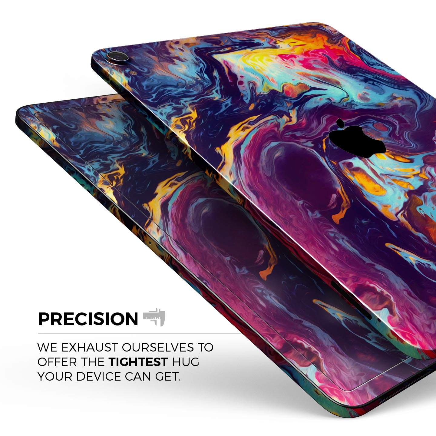 Blurred Abstract Flow V31 skin decal for Apple iPad, showcasing a vibrant abstract design with premium 3M material for protection.