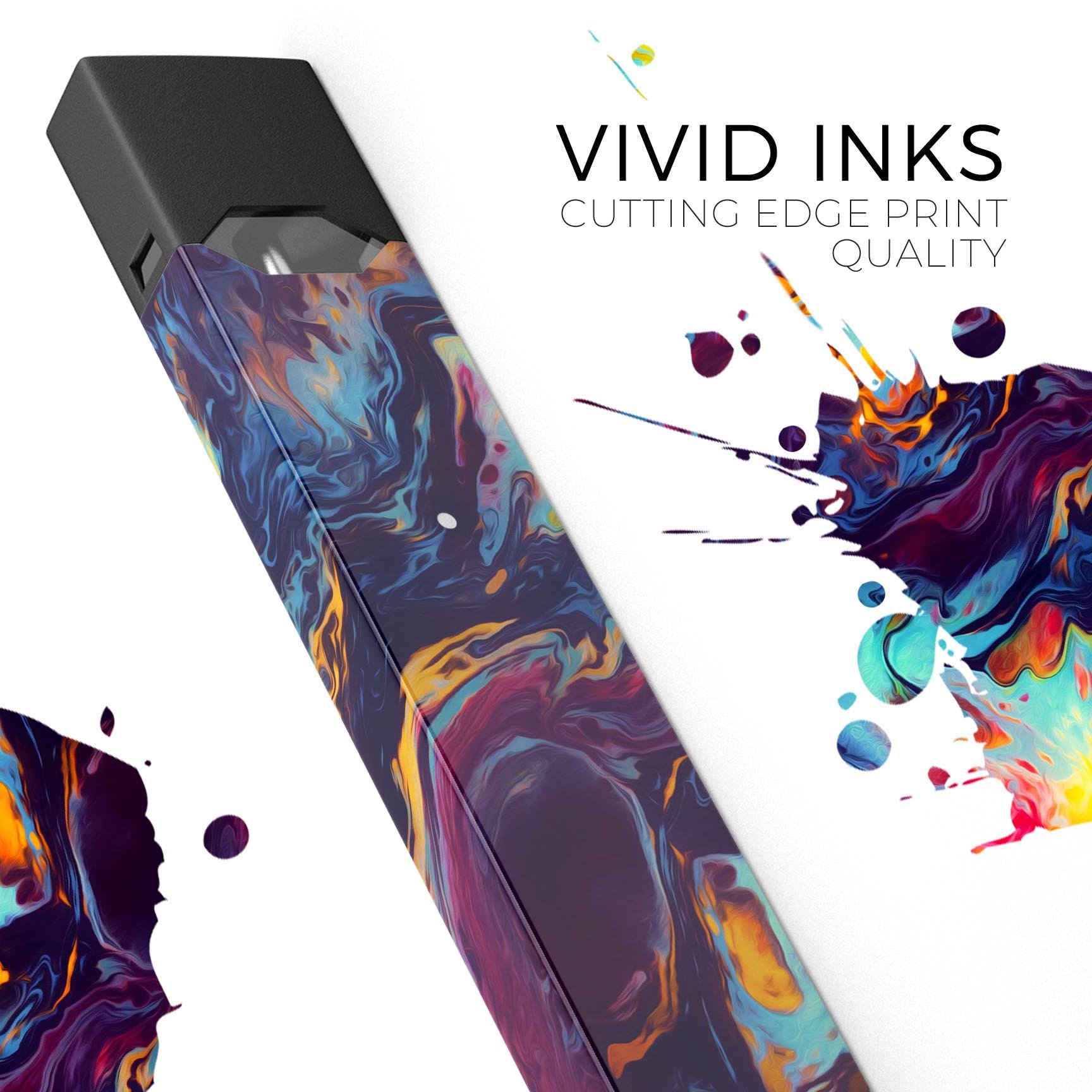 Blurred Abstract Flow V31 skin-wrap sticker designed for JUUL vaping device, showcasing vibrant abstract design and premium quality.