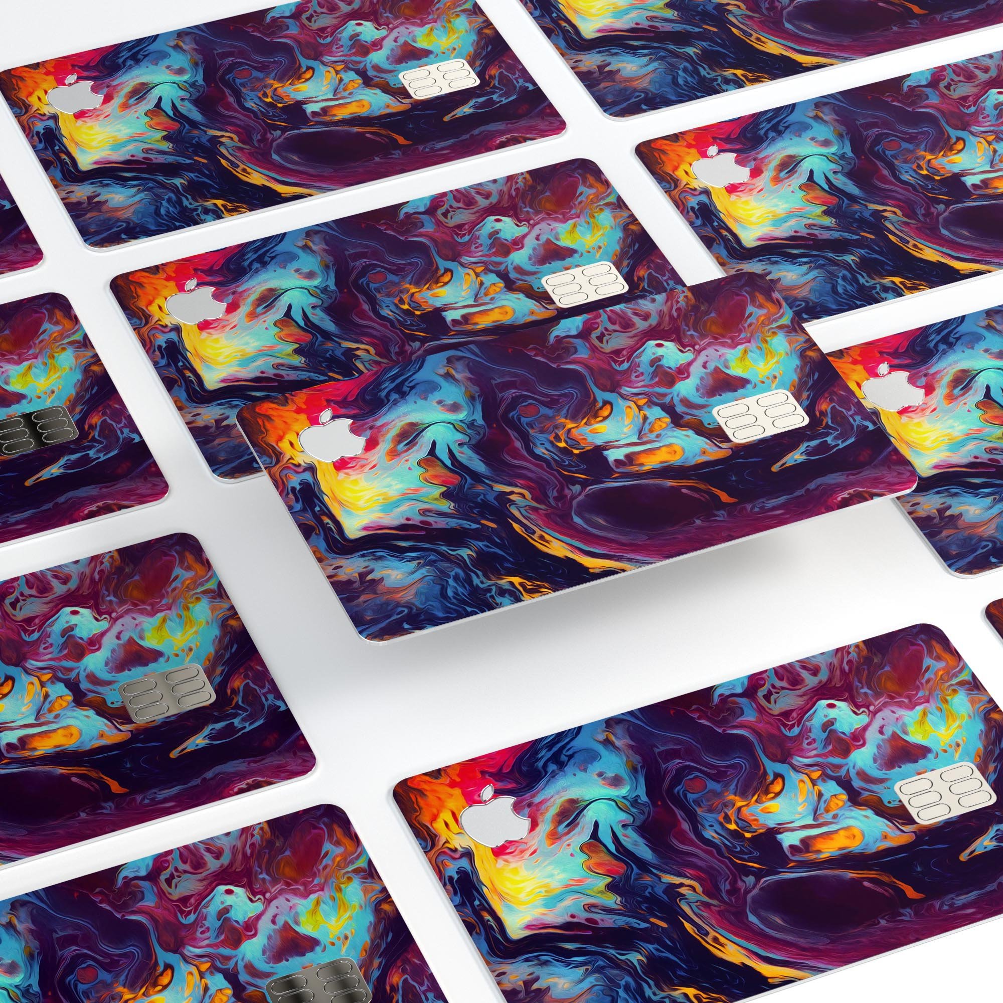 Blurred Abstract Flow V31 decal skin for Apple Card, showcasing a vibrant abstract design with premium vinyl finish.