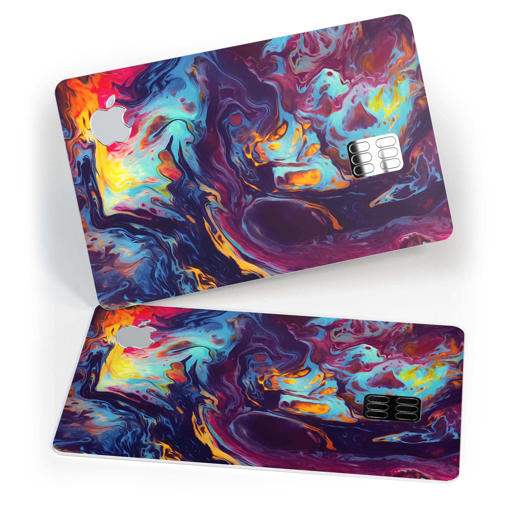 Blurred Abstract Flow V31 decal skin for Apple Card, showcasing a vibrant abstract design with premium vinyl finish.