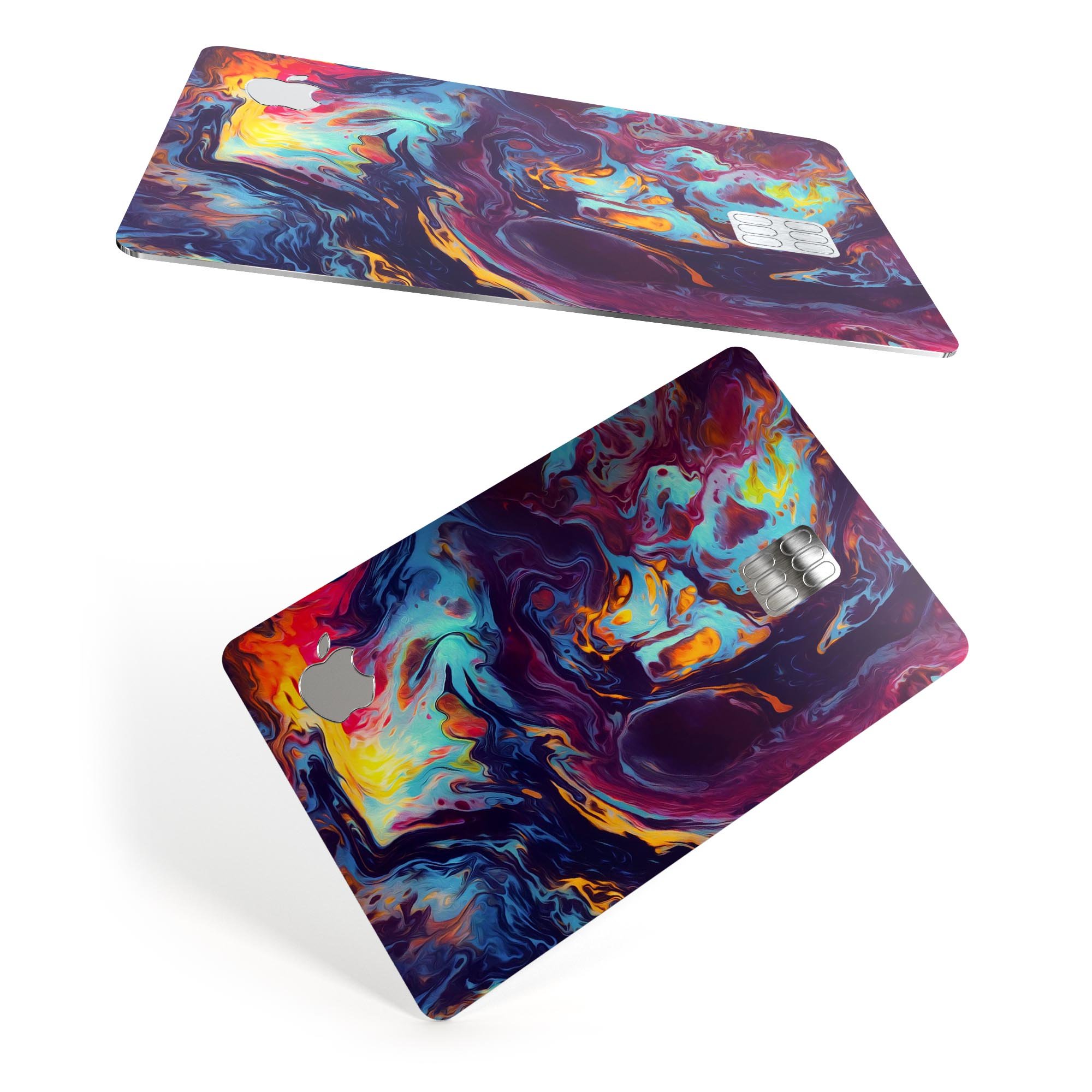 Blurred Abstract Flow V31 decal skin for Apple Card, showcasing a vibrant abstract design with premium vinyl finish.