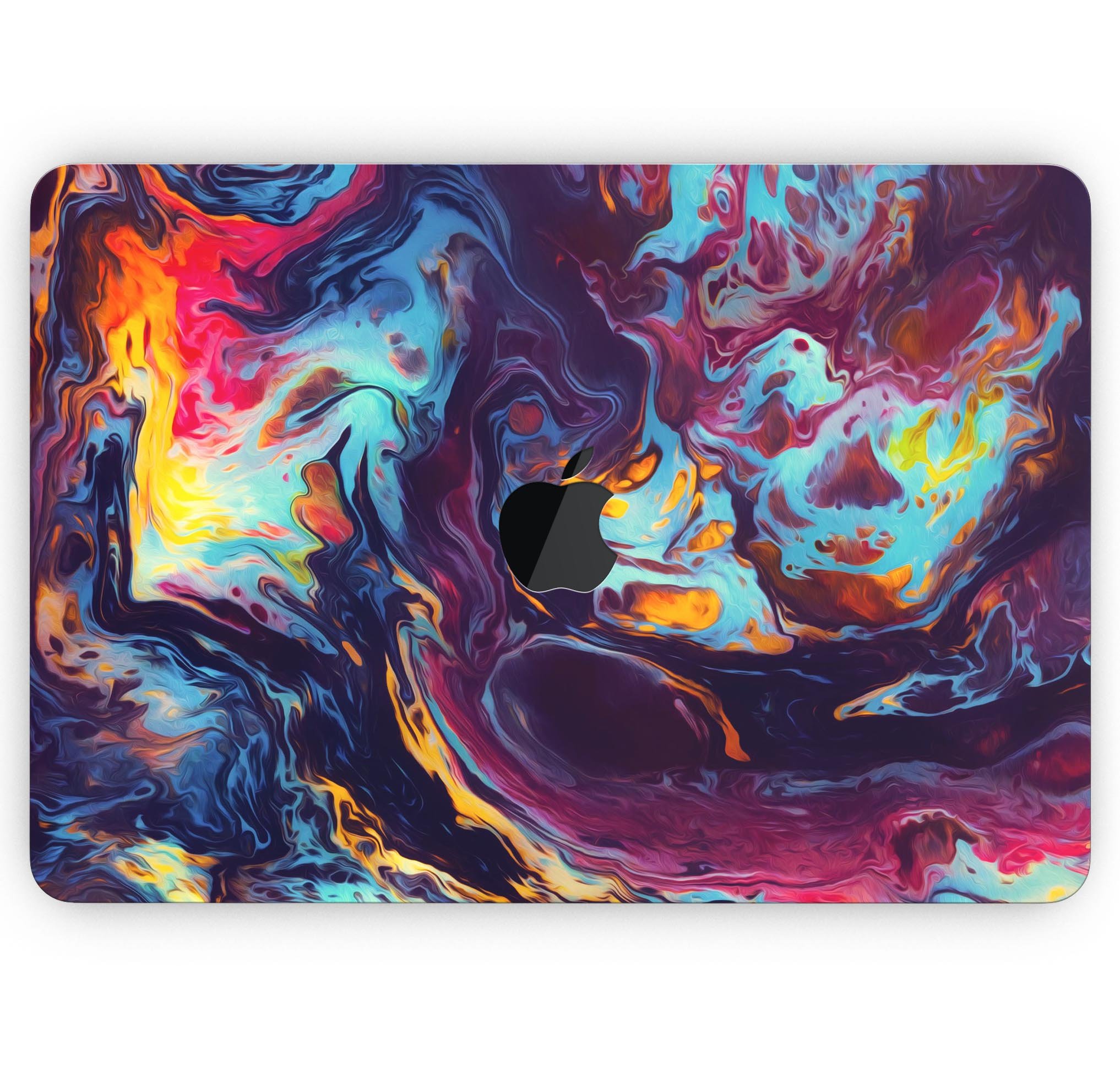 Blurred Abstract Flow V31 skin decal wrap kit for MacBook, showcasing vibrant colors and a sleek design.