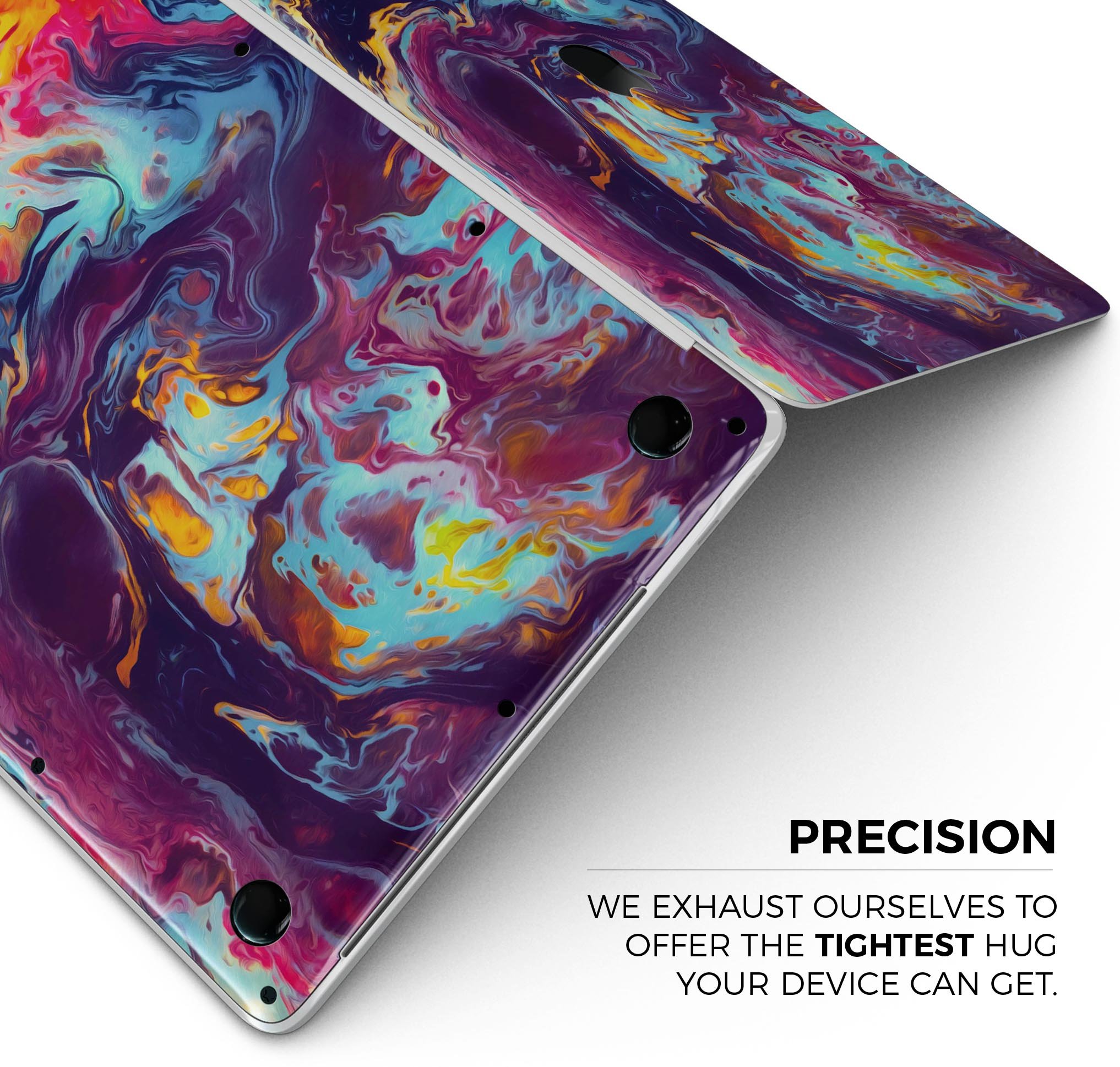 Blurred Abstract Flow V31 skin decal wrap kit for MacBook, showcasing vibrant colors and a sleek design.