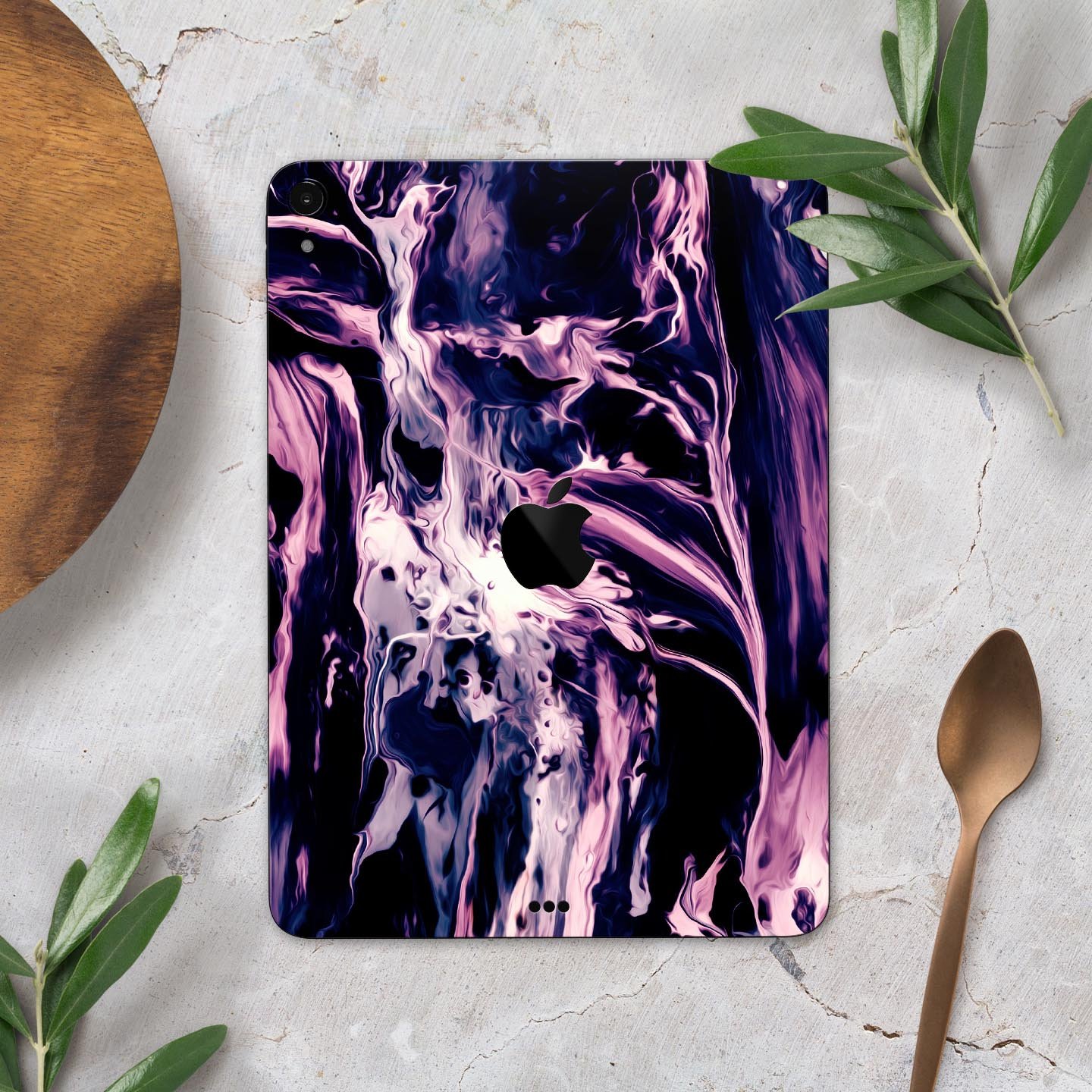 Blurred Abstract Flow V32 skin decal for Apple iPad, showcasing vibrant abstract design and premium 3M material.