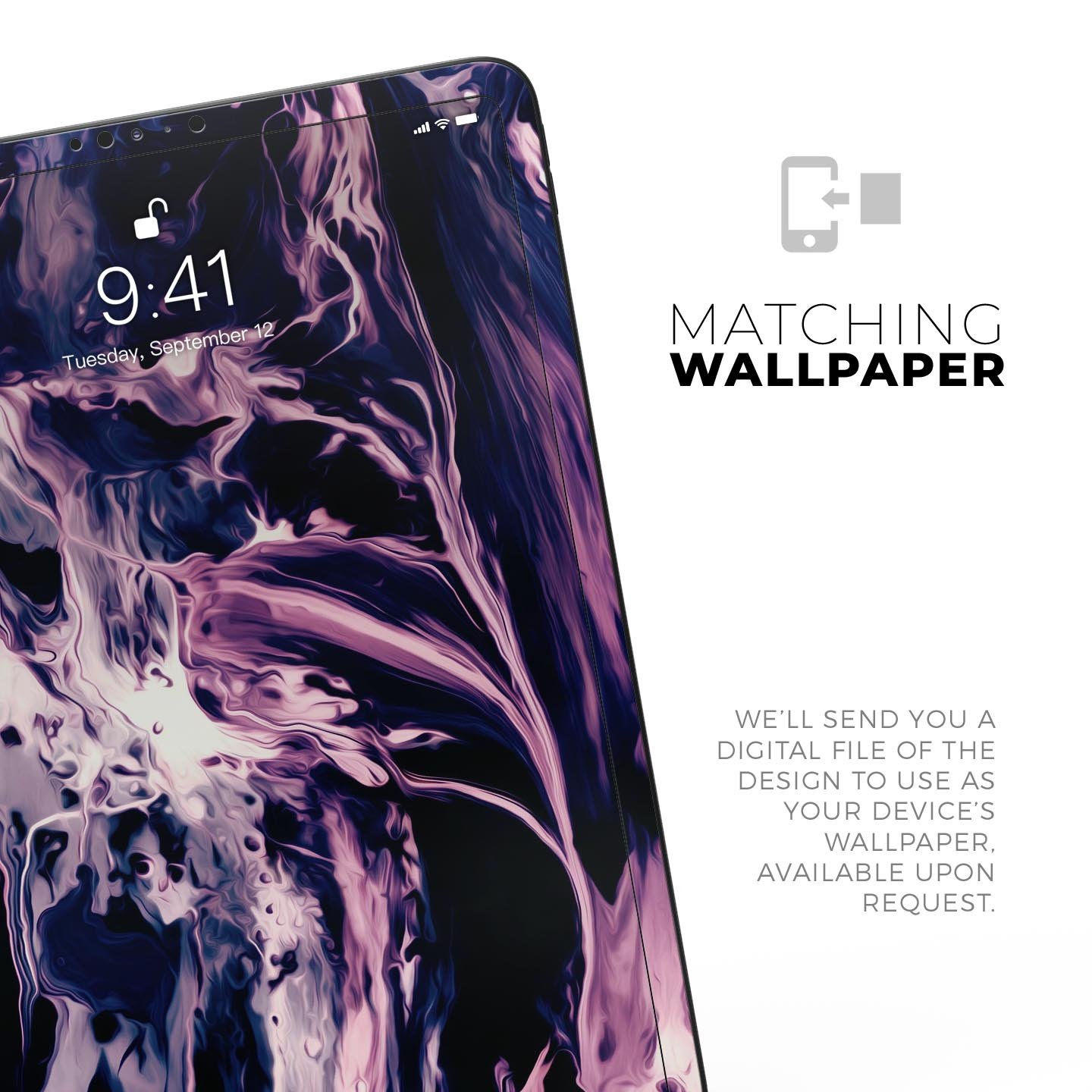 Blurred Abstract Flow V32 skin decal for Apple iPad, showcasing vibrant abstract design and premium 3M material.