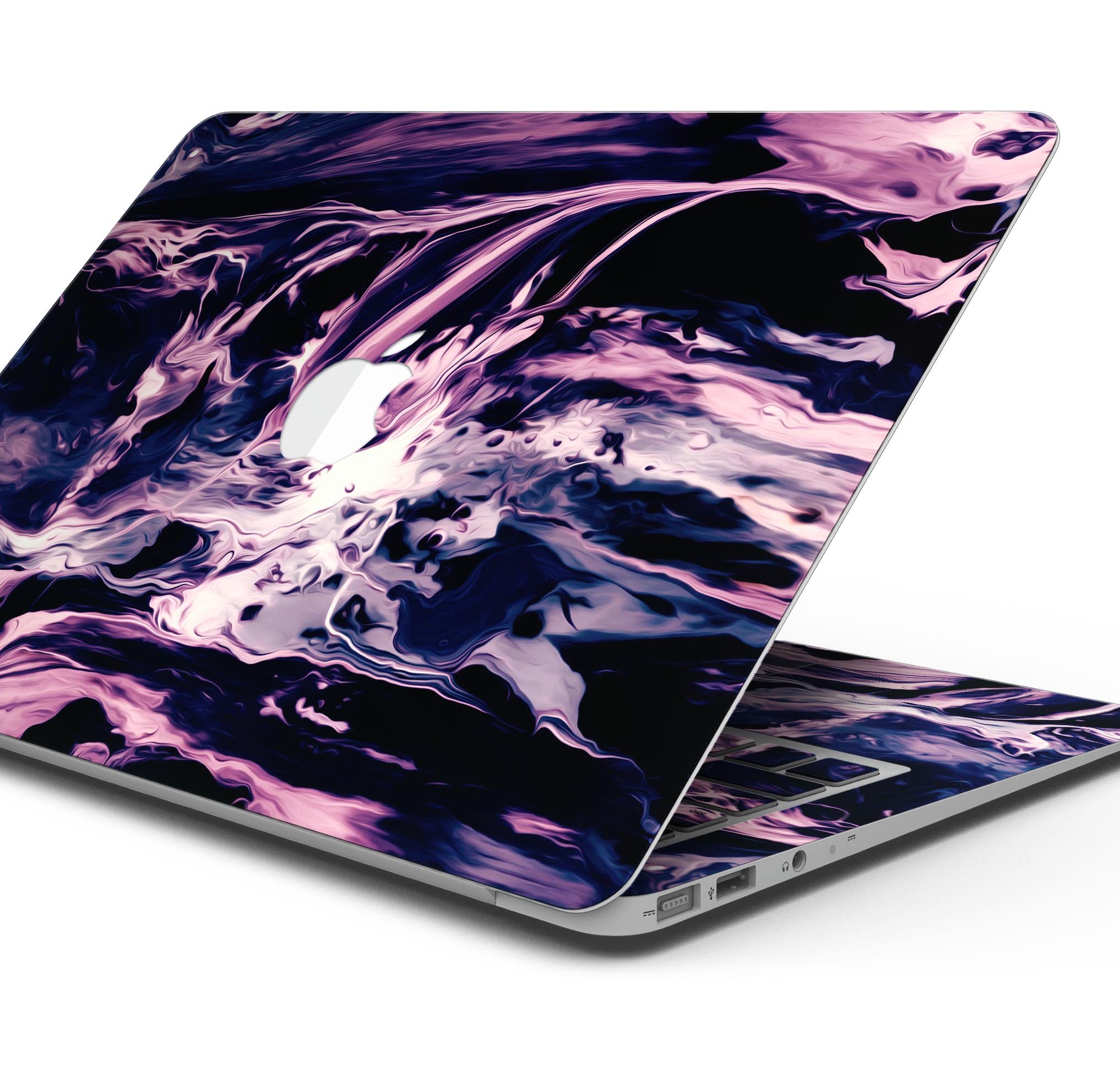 Blurred Abstract Flow V32 skin decal wrap kit for Apple MacBook, showcasing vibrant colors and a sleek design.