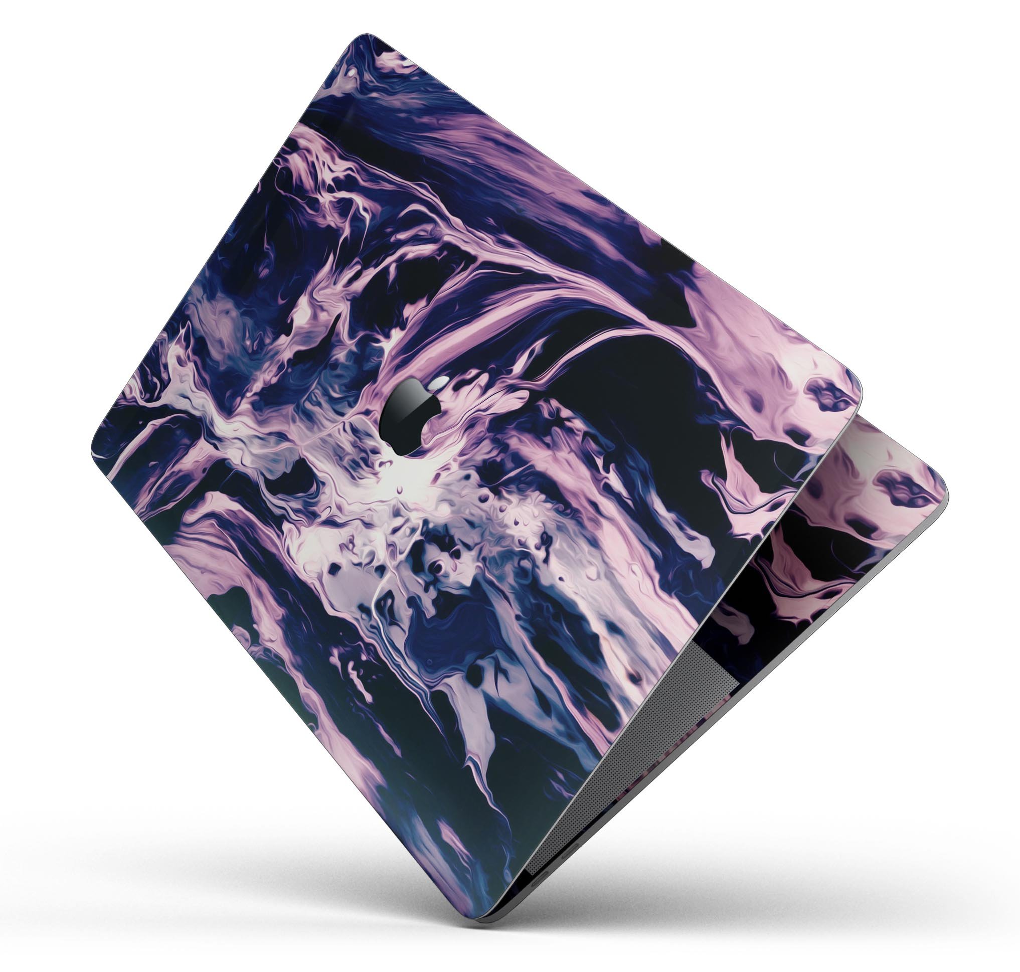 Blurred Abstract Flow V32 skin decal wrap kit for Apple MacBook, showcasing vibrant colors and a sleek design.