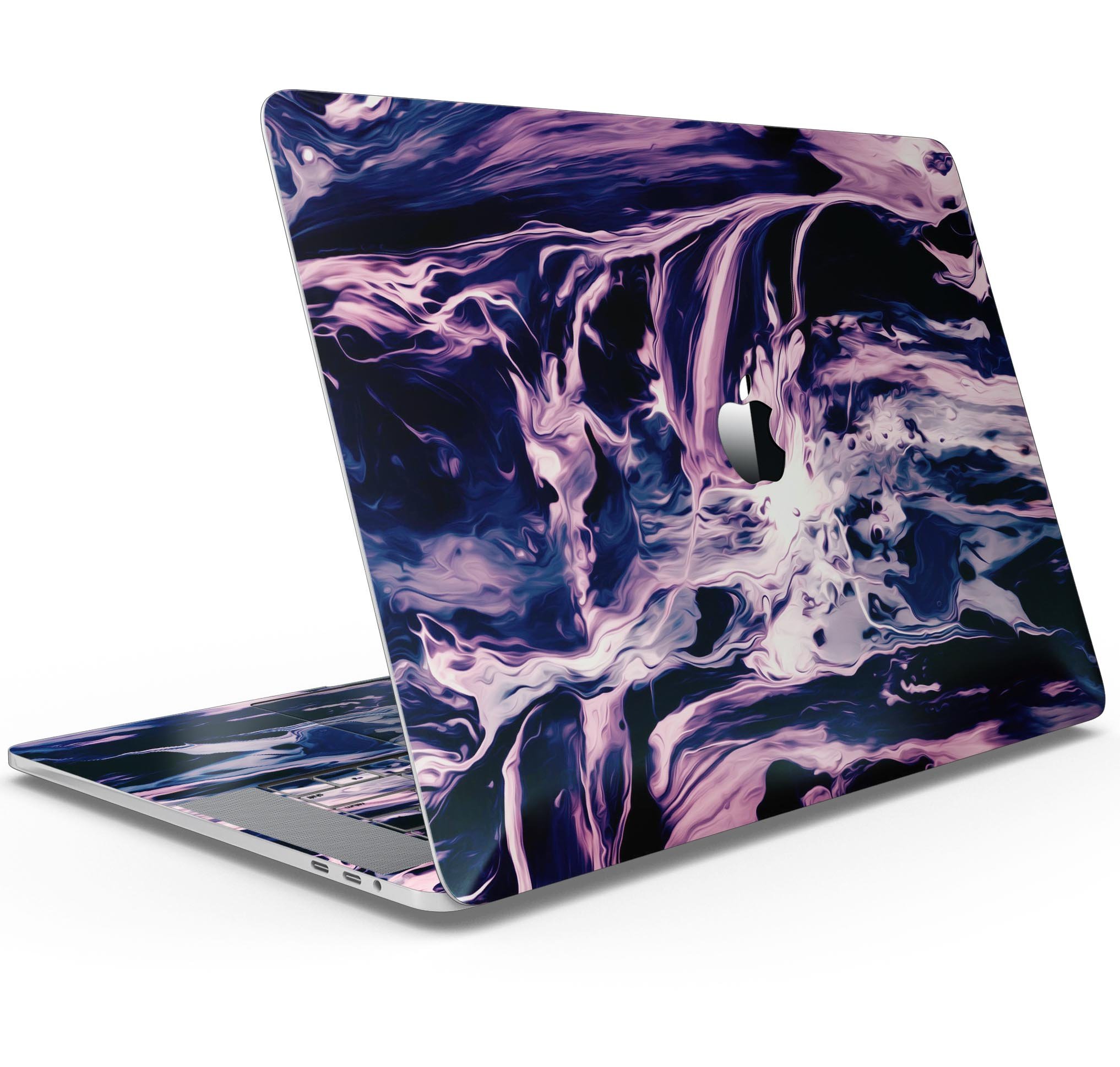 Blurred Abstract Flow V32 skin decal wrap kit for Apple MacBook, showcasing vibrant colors and a sleek design.