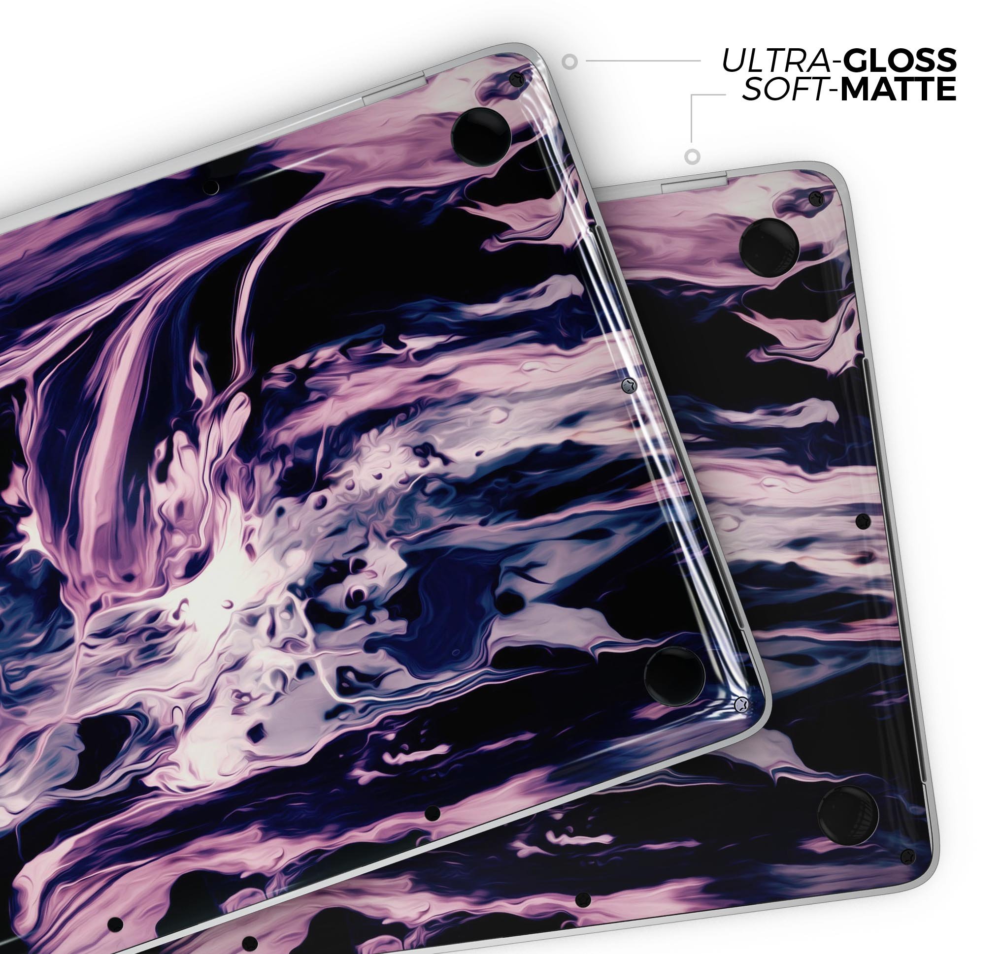 Blurred Abstract Flow V32 skin decal wrap kit for Apple MacBook, showcasing vibrant colors and a sleek design.