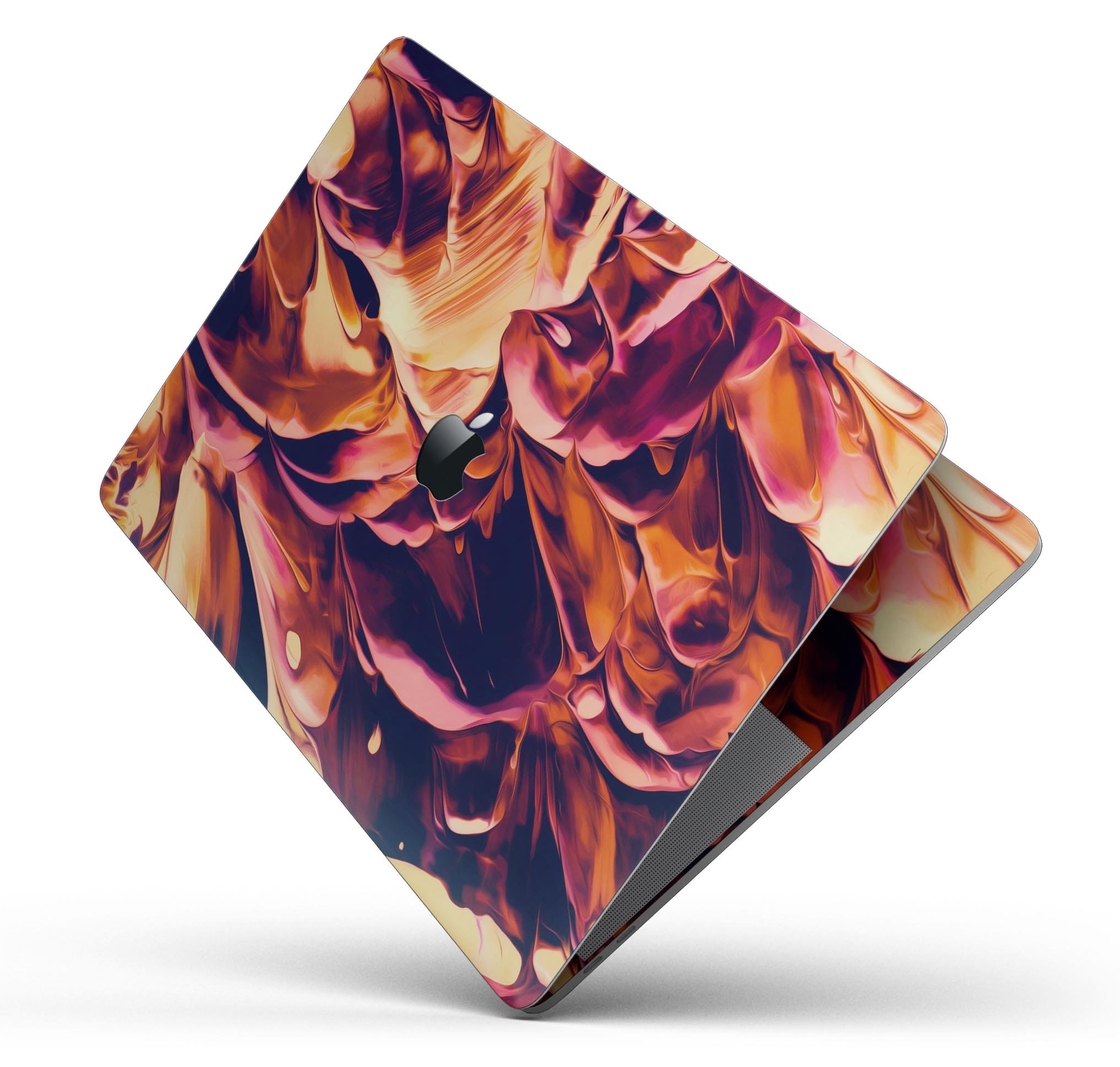 Blurred Abstract Flow V34 skin decal wrap kit for MacBook, showcasing vibrant colors and a sleek design.