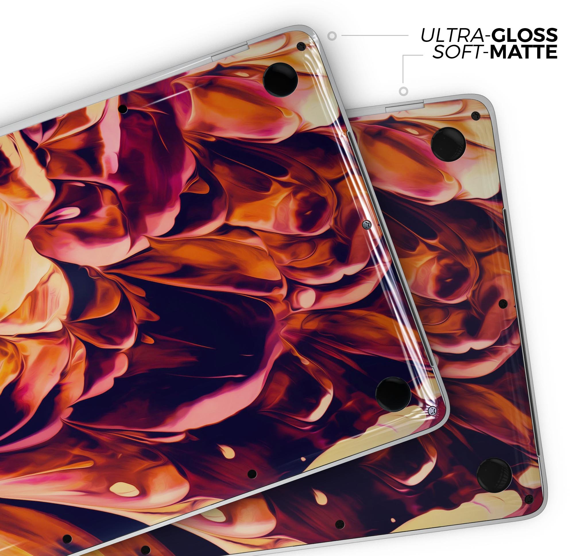 Blurred Abstract Flow V34 skin decal wrap kit for MacBook, showcasing vibrant colors and a sleek design.