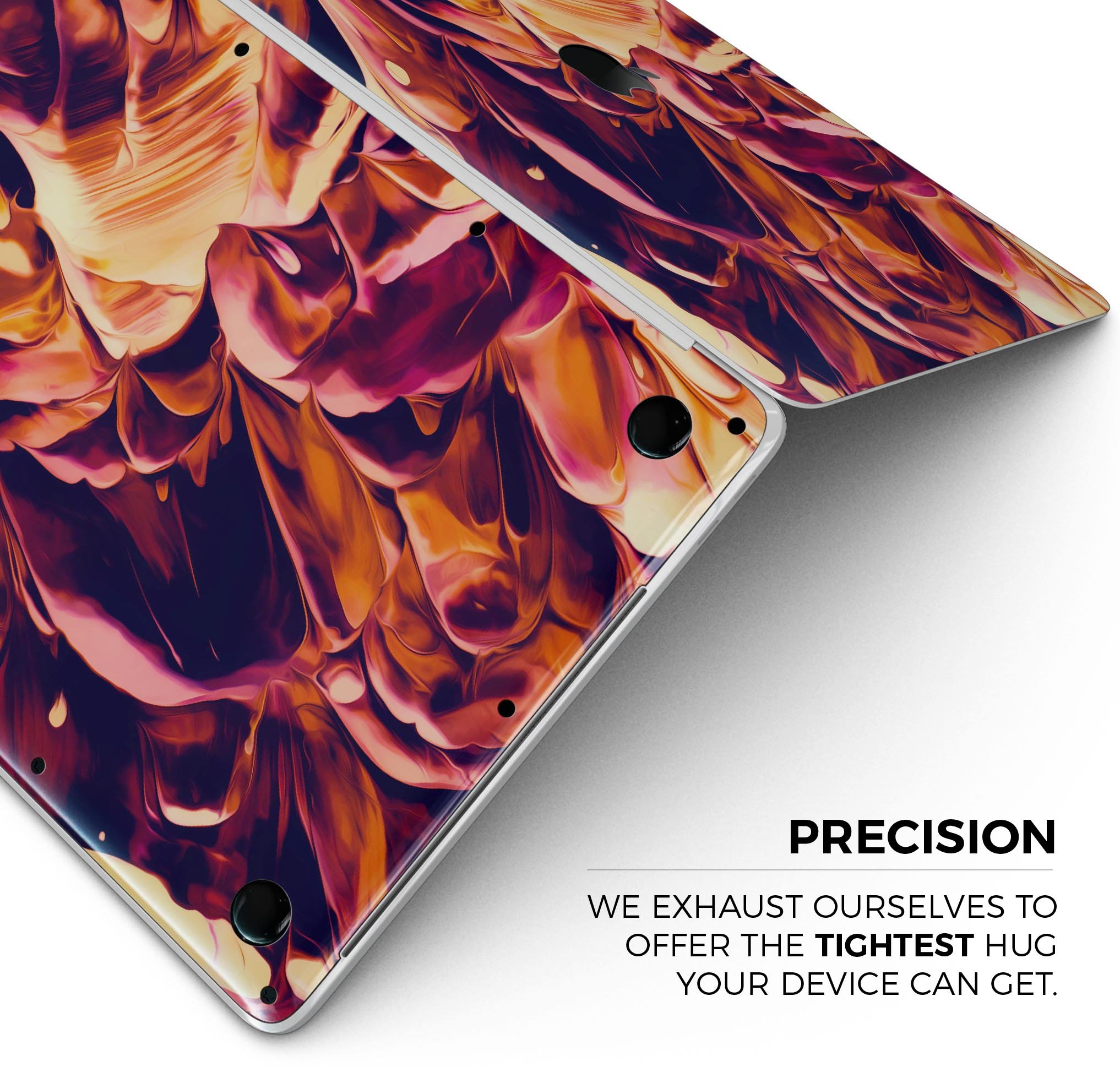 Blurred Abstract Flow V34 skin decal wrap kit for MacBook, showcasing vibrant colors and a sleek design.