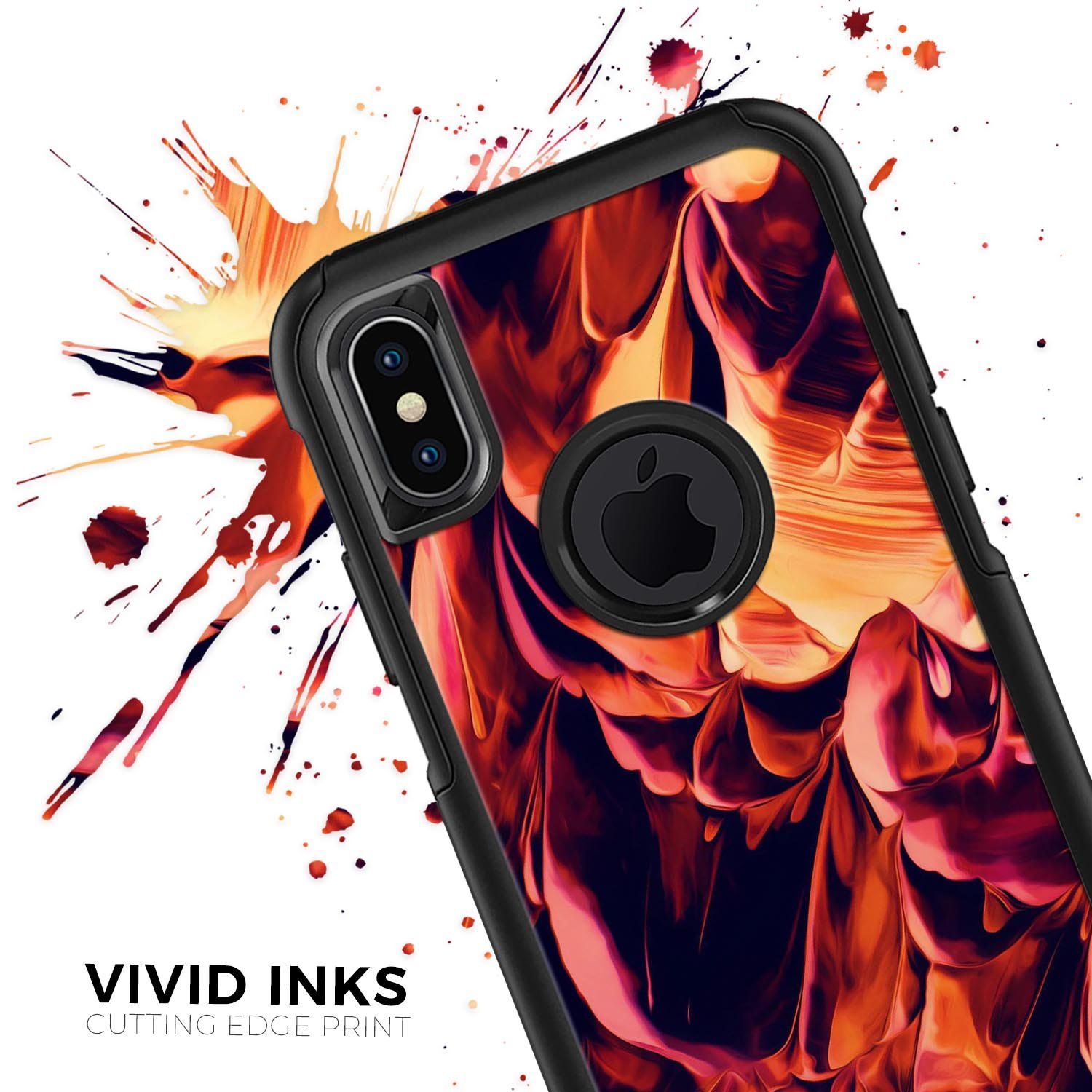 Blurred Abstract Flow V34 Skin Kit for iPhone OtterBox Cases, showcasing vibrant abstract design and premium quality materials.