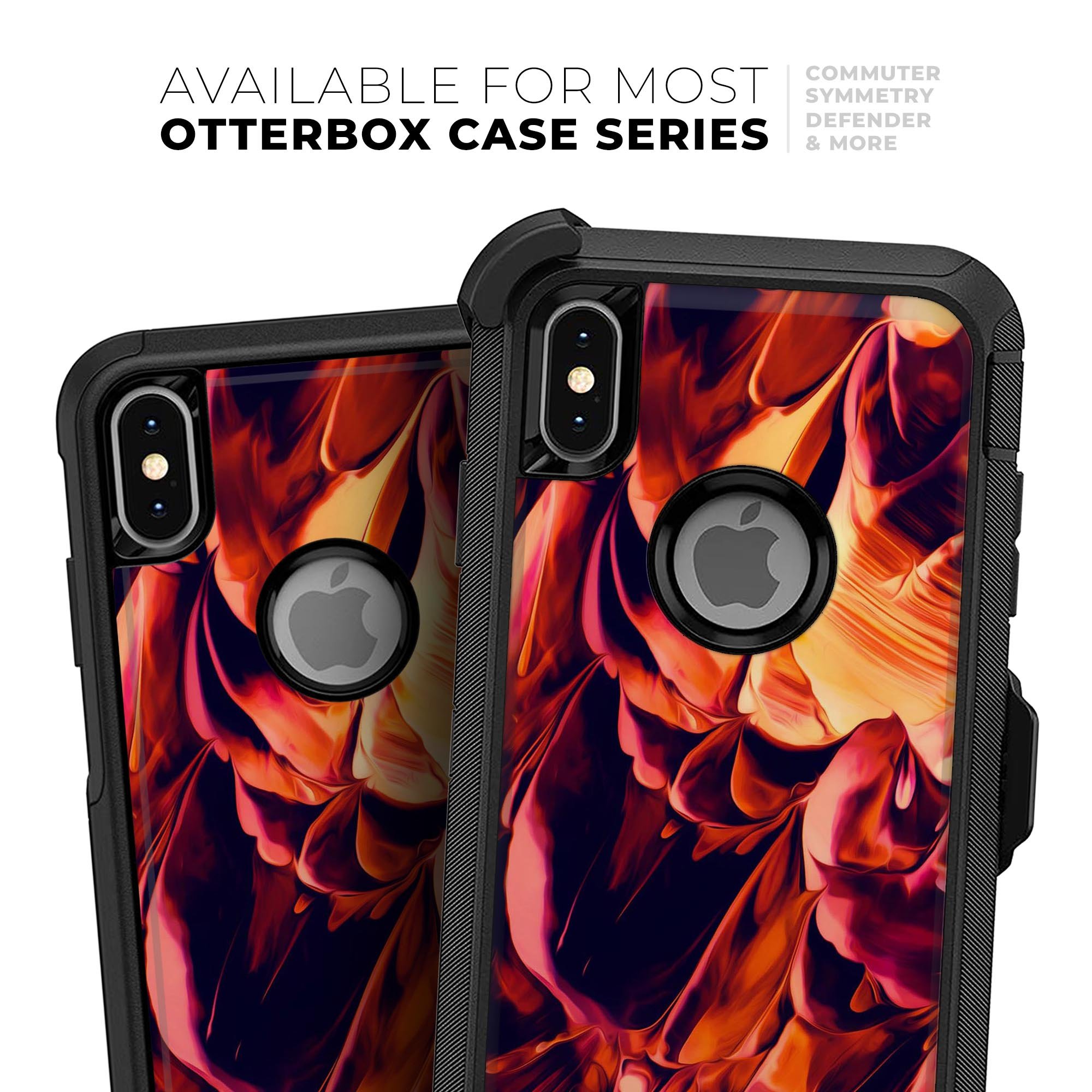 Blurred Abstract Flow V34 Skin Kit for iPhone OtterBox Cases, showcasing vibrant abstract design and premium quality materials.