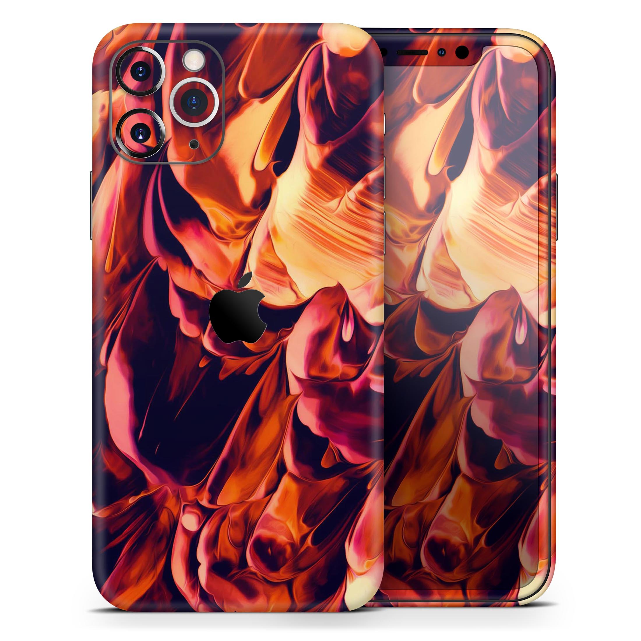 Blurred Abstract Flow V34 Skin-Kit for Apple iPhone, showcasing vibrant colors and a sleek design.