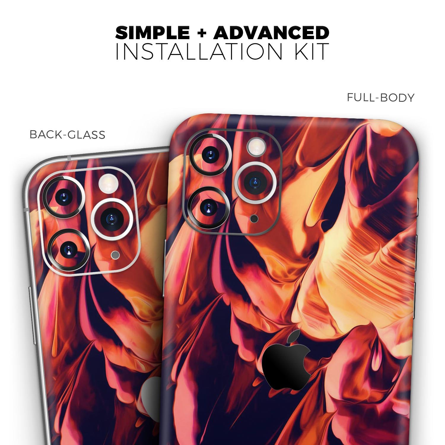 Blurred Abstract Flow V34 Skin-Kit for Apple iPhone, showcasing vibrant colors and a sleek design.