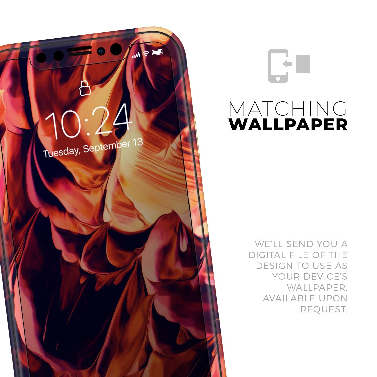 Blurred Abstract Flow V34 Skin-Kit for Apple iPhone, showcasing vibrant colors and a sleek design.