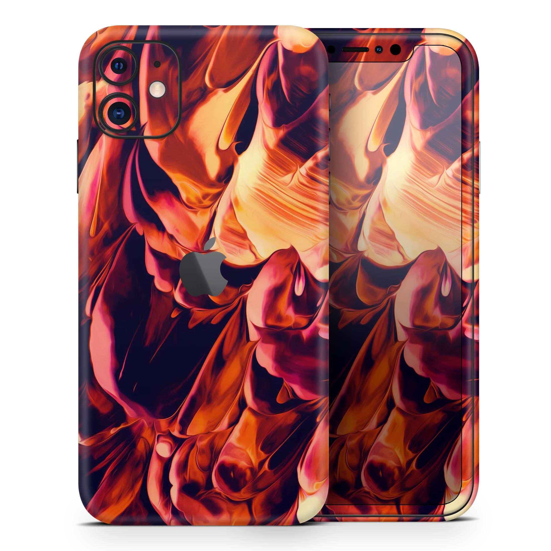 Blurred Abstract Flow V34 Skin-Kit for Apple iPhone, showcasing vibrant colors and a sleek design.