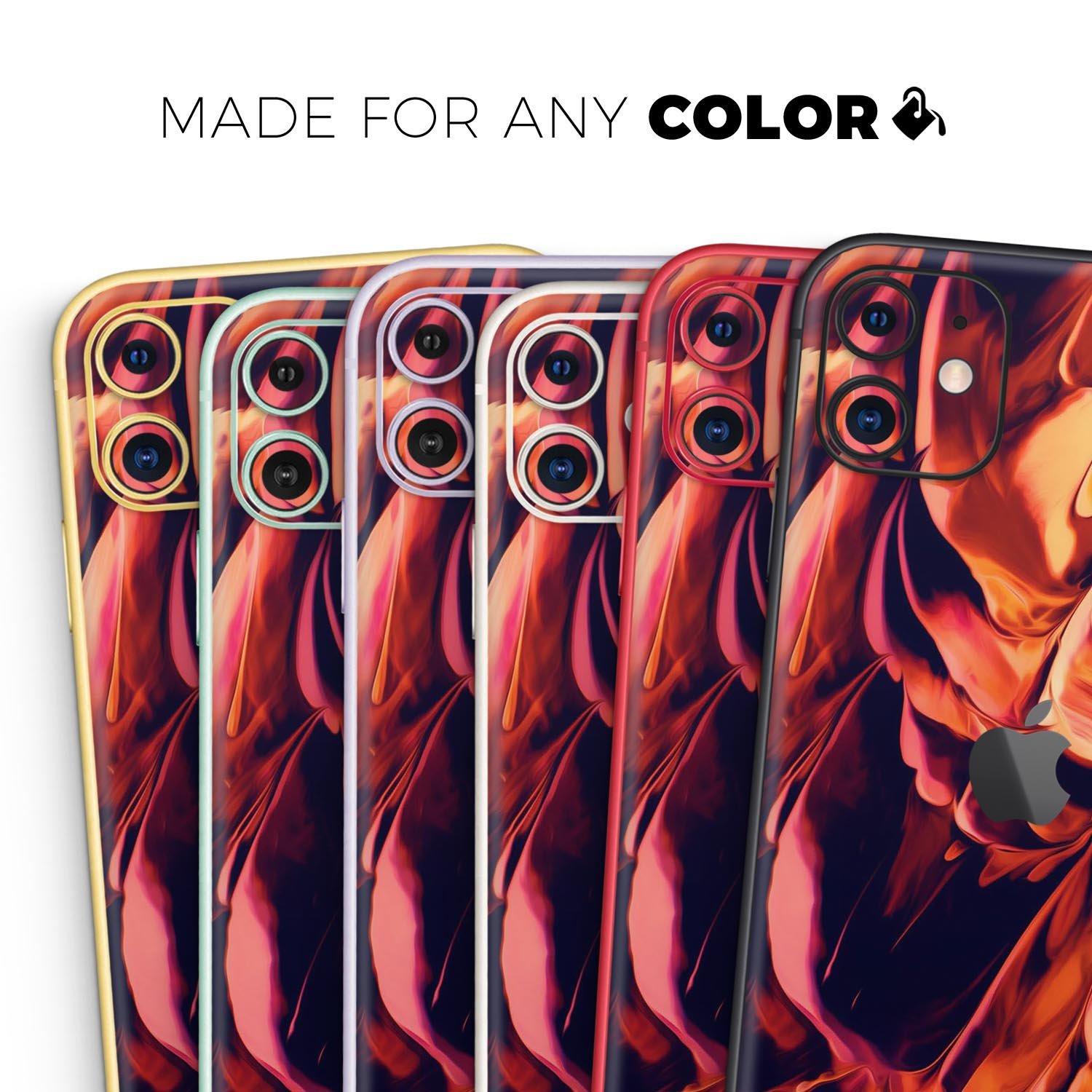 Blurred Abstract Flow V34 Skin-Kit for Apple iPhone, showcasing vibrant colors and a sleek design.