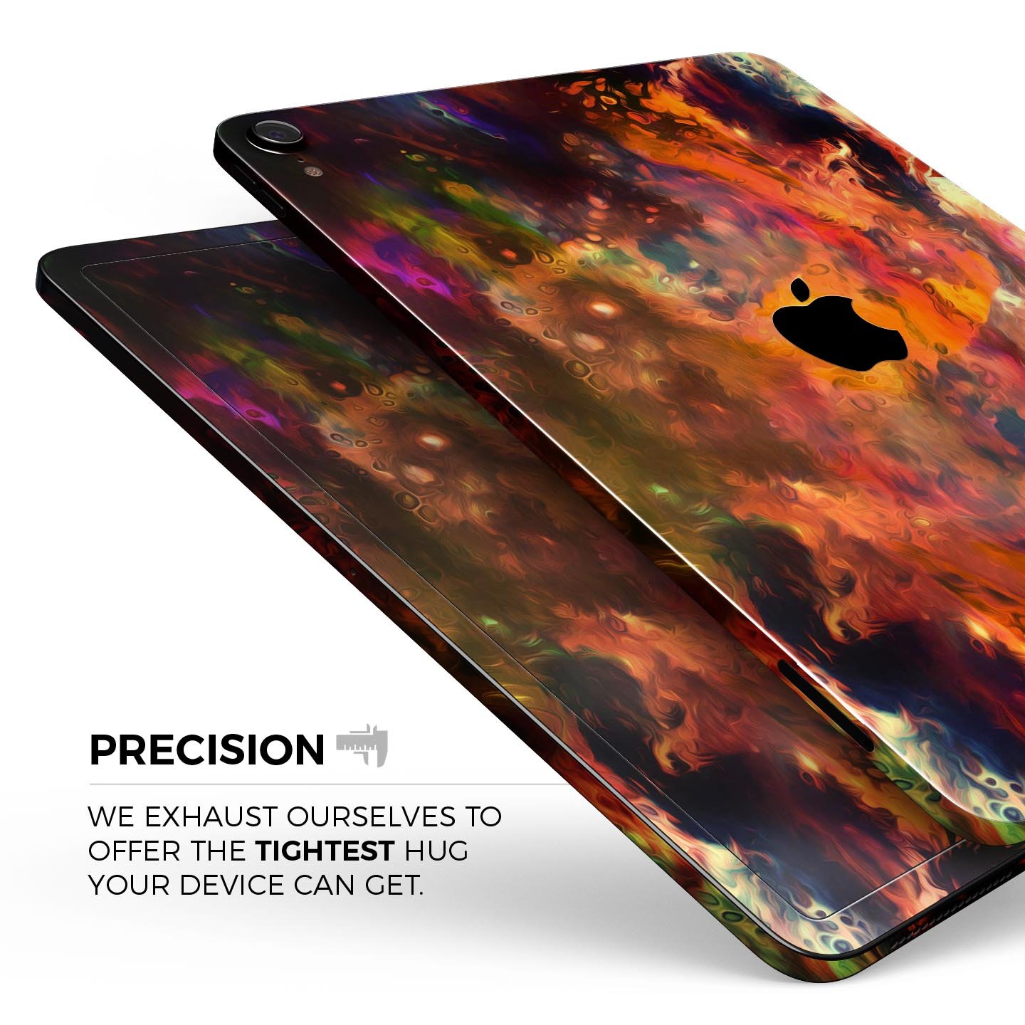 Blurred Abstract Flow V35 skin decal for Apple iPad, showcasing a modern abstract design with vibrant colors and a sleek finish.