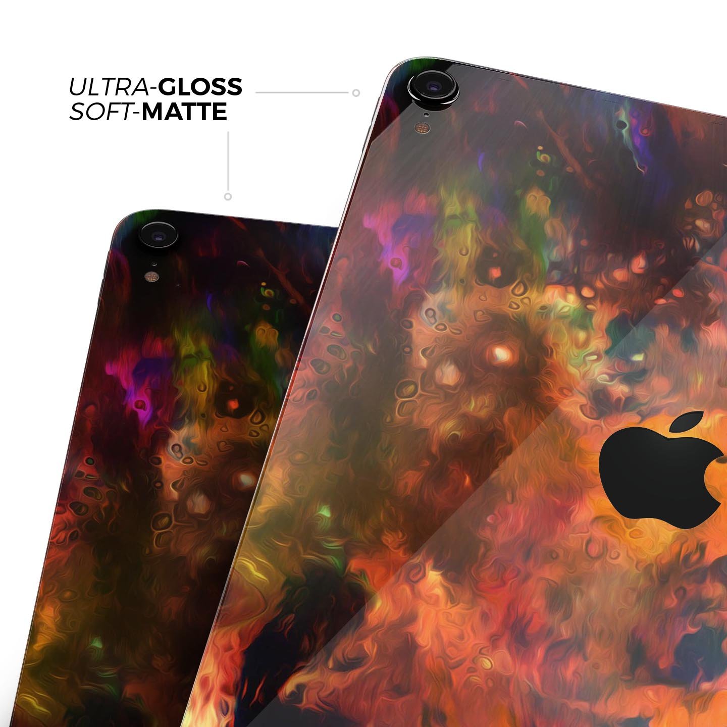 Blurred Abstract Flow V35 skin decal for Apple iPad, showcasing a modern abstract design with vibrant colors and a sleek finish.