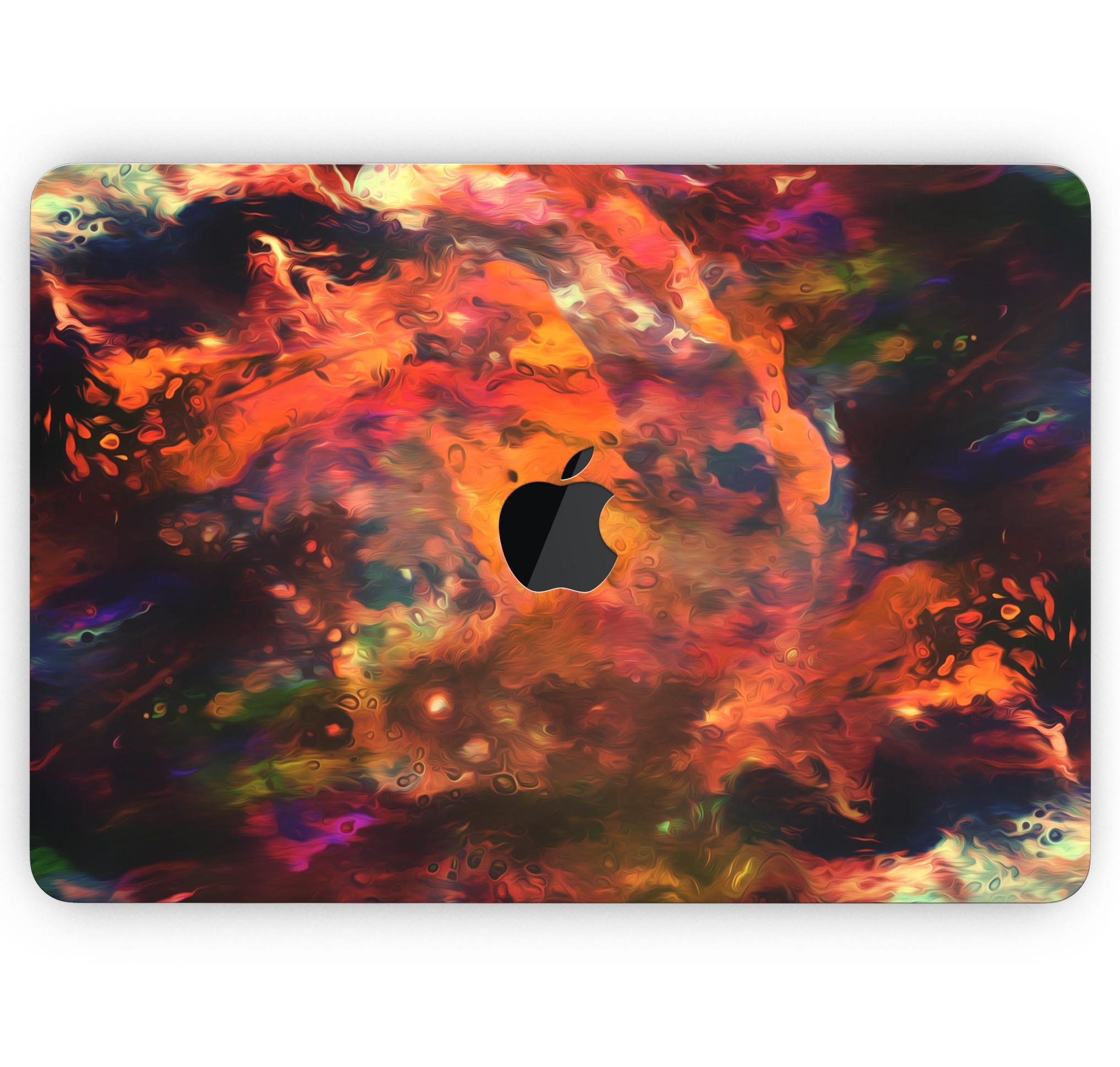 Blurred Abstract Flow V35 skin decal wrap kit for MacBook, showcasing vibrant colors and a sleek design.