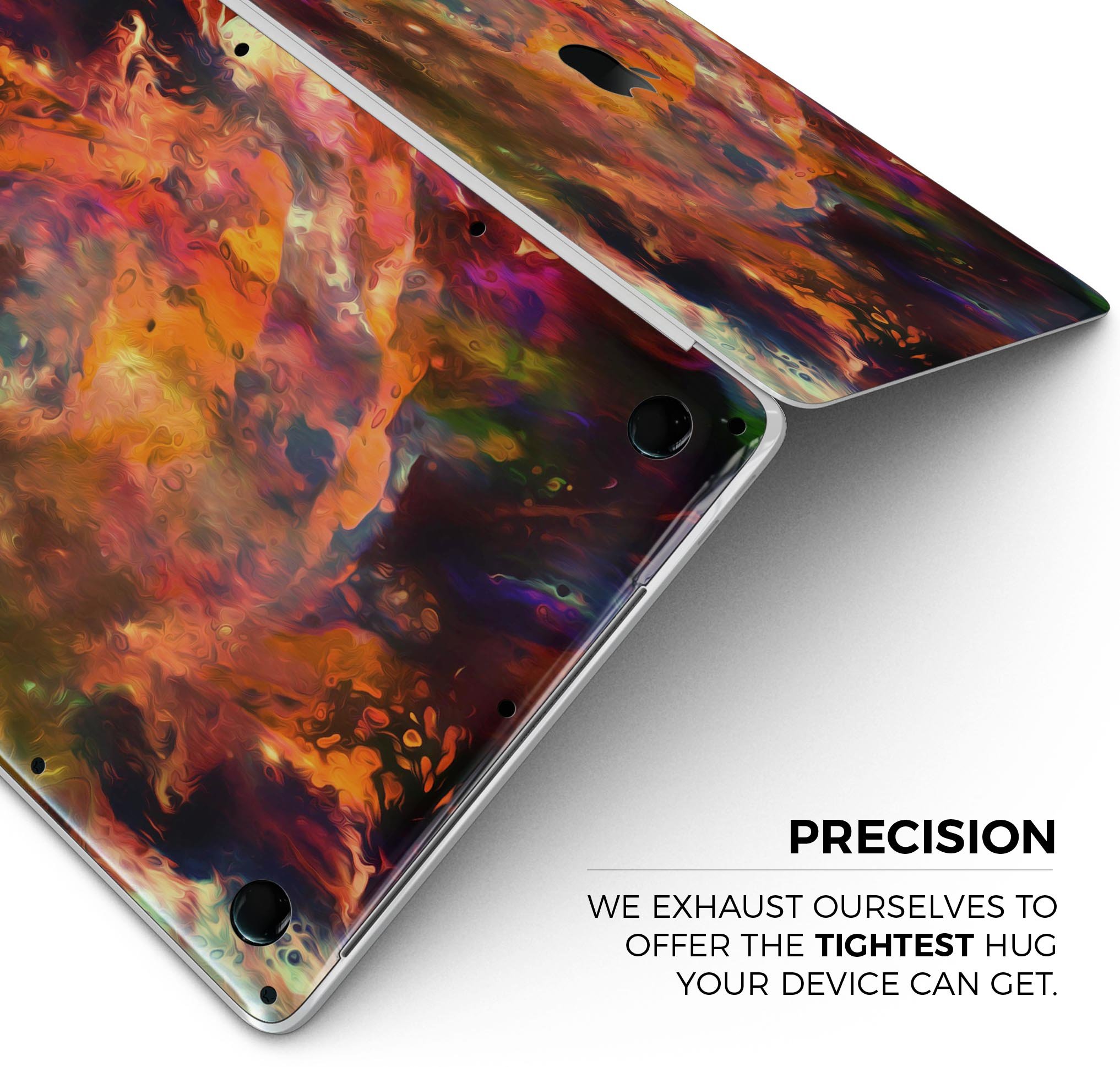 Blurred Abstract Flow V35 skin decal wrap kit for MacBook, showcasing vibrant colors and a sleek design.