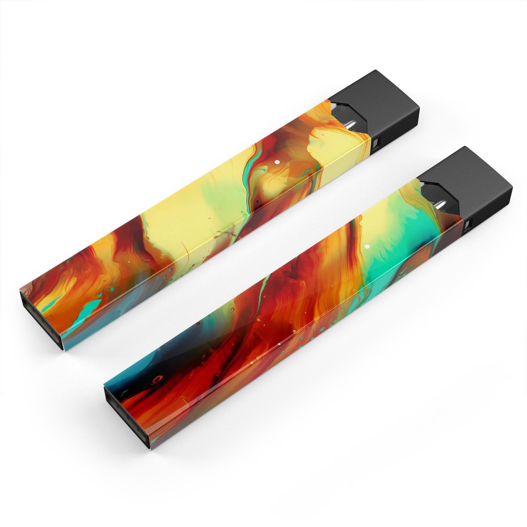 Blurred Abstract Flow V36 skin-wrap sticker designed for JUUL vaping device, showcasing vibrant abstract design and protective features.