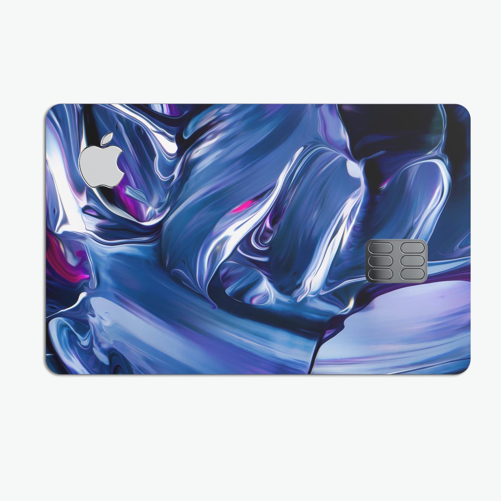 Blurred Abstract Flow V37 decal skin for Apple Card, showcasing a vibrant abstract design with a premium finish.