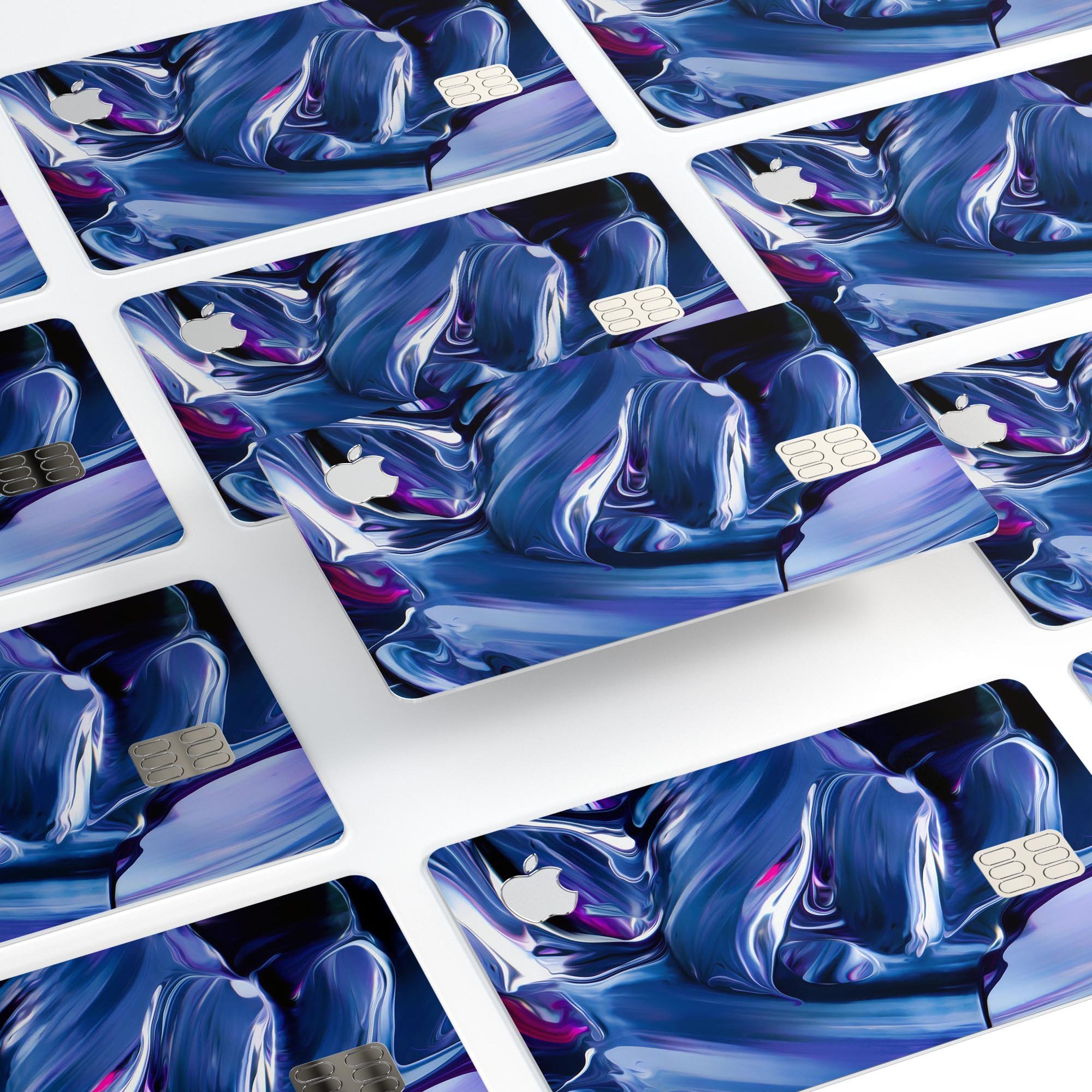 Blurred Abstract Flow V37 decal skin for Apple Card, showcasing a vibrant abstract design with a premium finish.