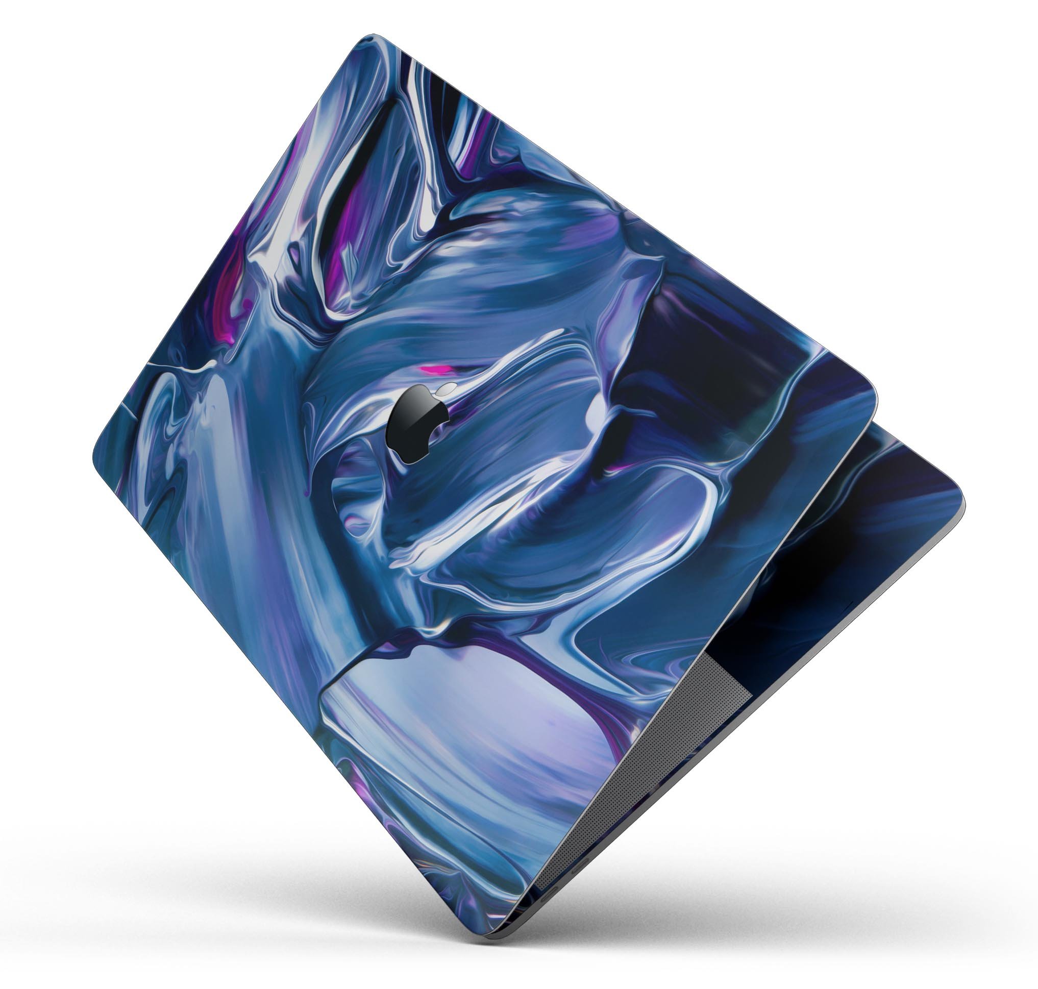 Blurred Abstract Flow V37 skin decal wrap kit for Apple MacBook, showcasing vibrant colors and a sleek design.