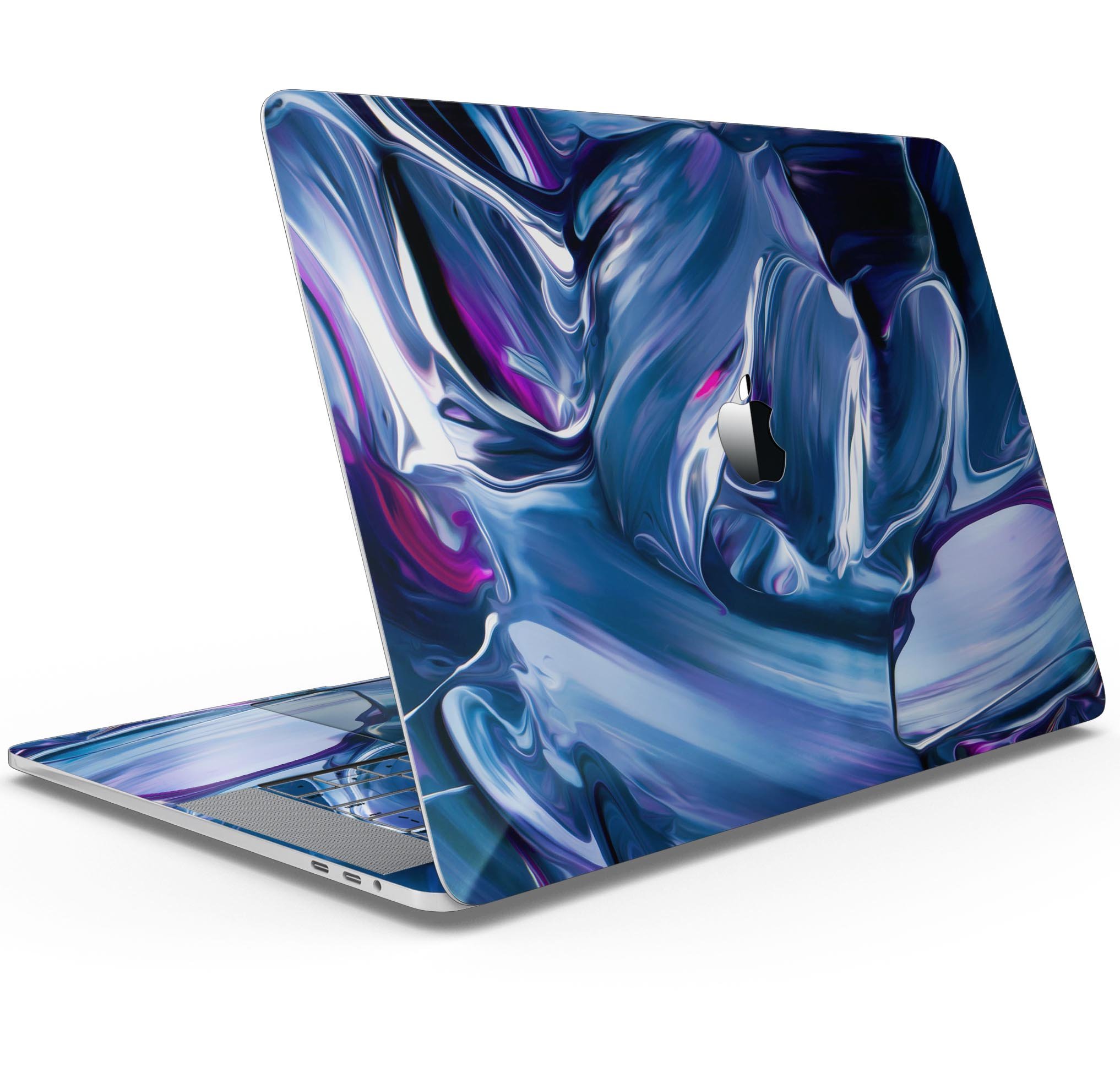 Blurred Abstract Flow V37 skin decal wrap kit for Apple MacBook, showcasing vibrant colors and a sleek design.