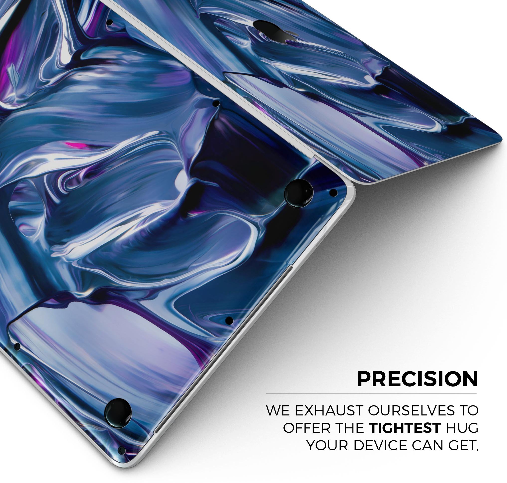 Blurred Abstract Flow V37 skin decal wrap kit for Apple MacBook, showcasing vibrant colors and a sleek design.