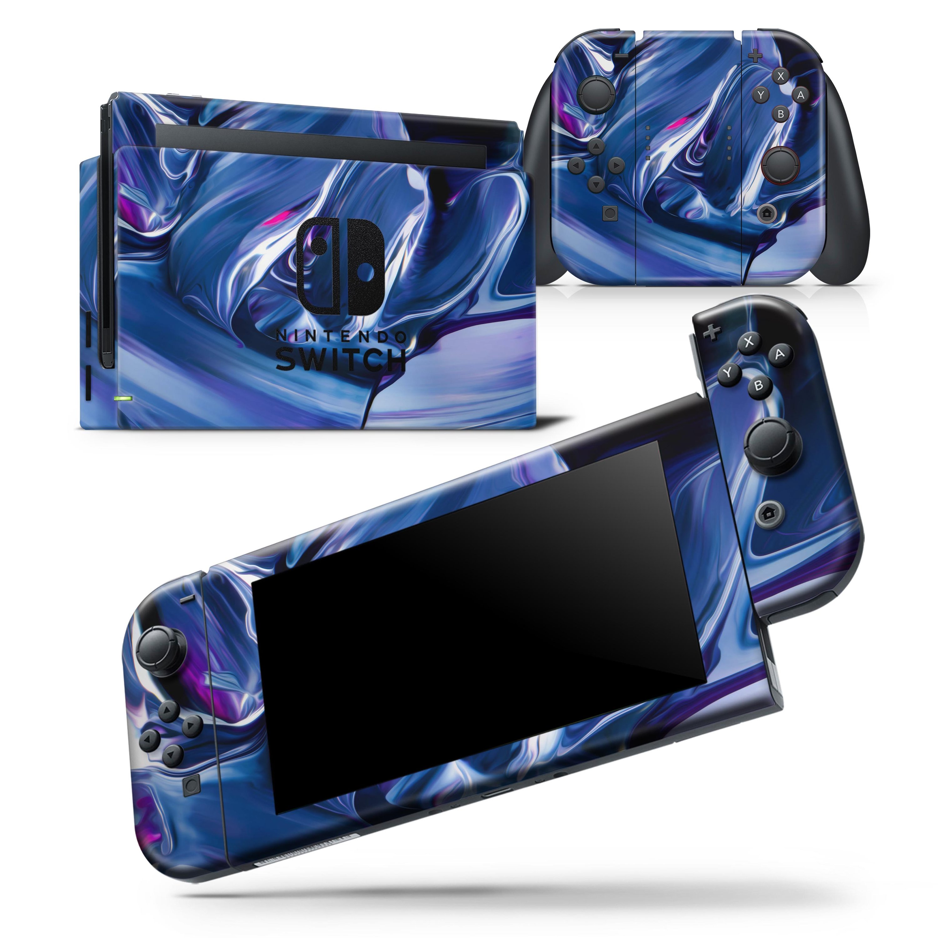 Blurred Abstract Flow V37 skin wrap decal for Nintendo Switch Lite, showcasing vibrant colors and unique abstract design.