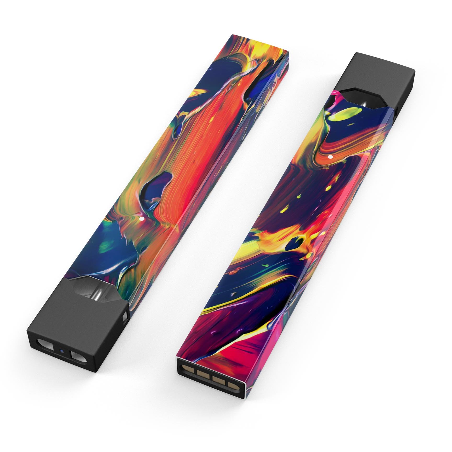 Blurred Abstract Flow V38 skin-wrap sticker designed for JUUL vaping device, showcasing vibrant abstract design and protective features.