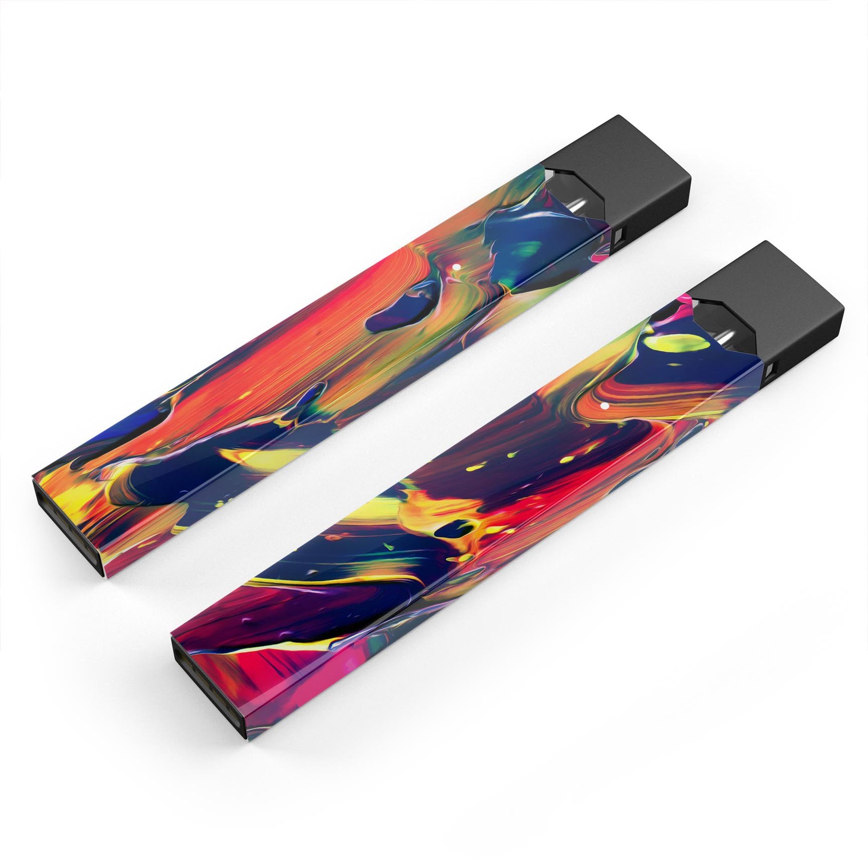 Blurred Abstract Flow V38 skin-wrap sticker designed for JUUL vaping device, showcasing vibrant abstract design and protective features.