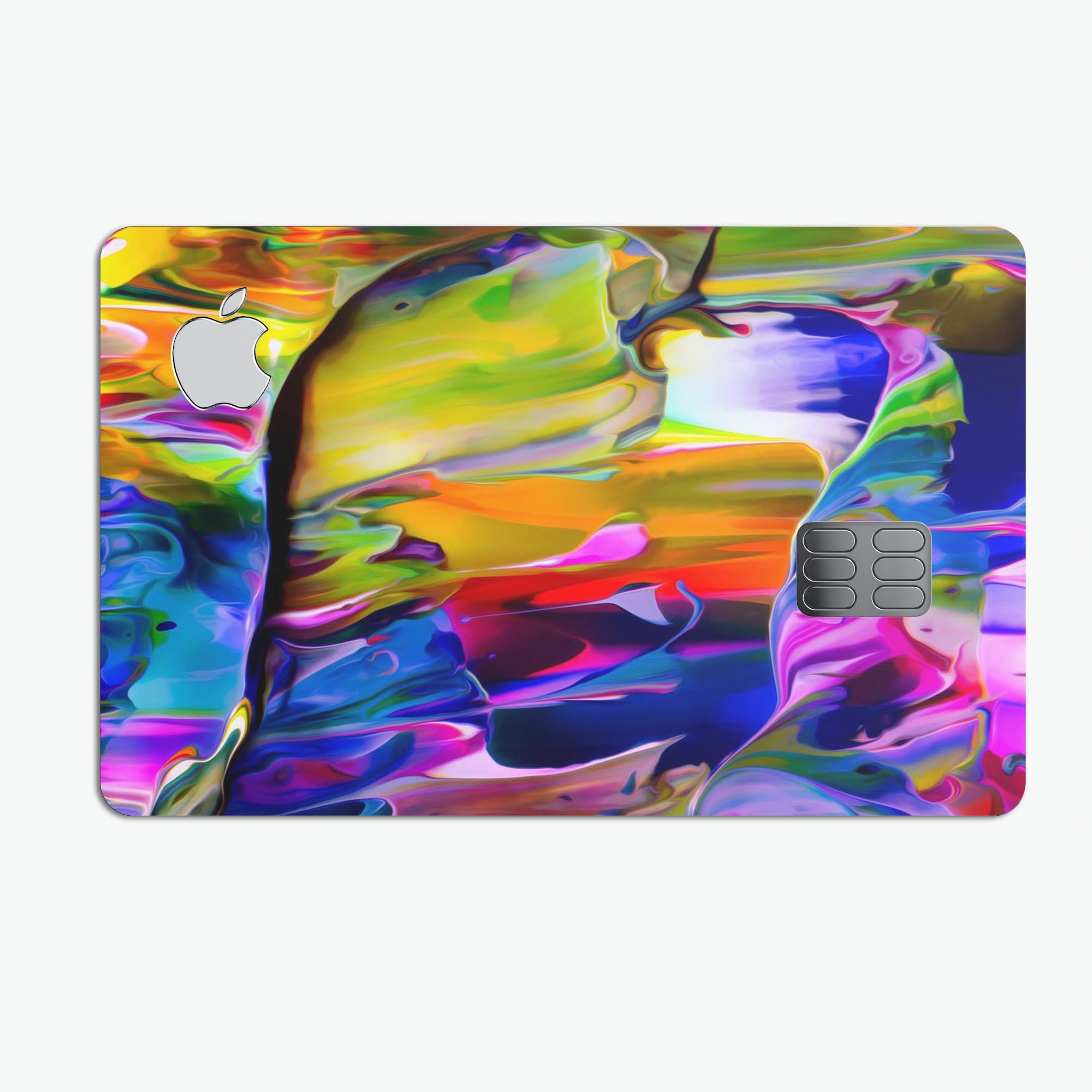 Blurred Abstract Flow V39 decal skin for Apple Card, showcasing a modern design with premium vinyl material.