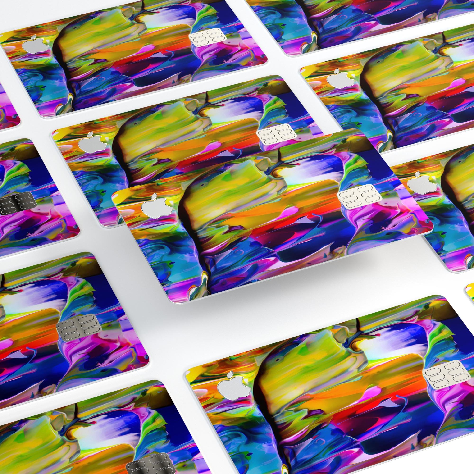 Blurred Abstract Flow V39 decal skin for Apple Card, showcasing a modern design with premium vinyl material.