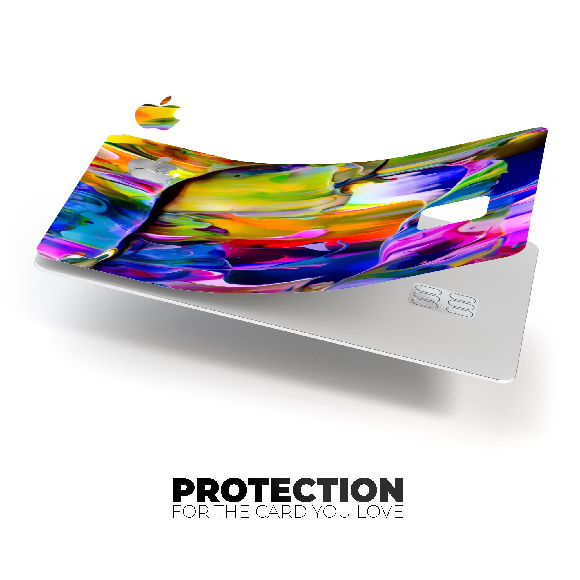 Blurred Abstract Flow V39 decal skin for Apple Card, showcasing a modern design with premium vinyl material.