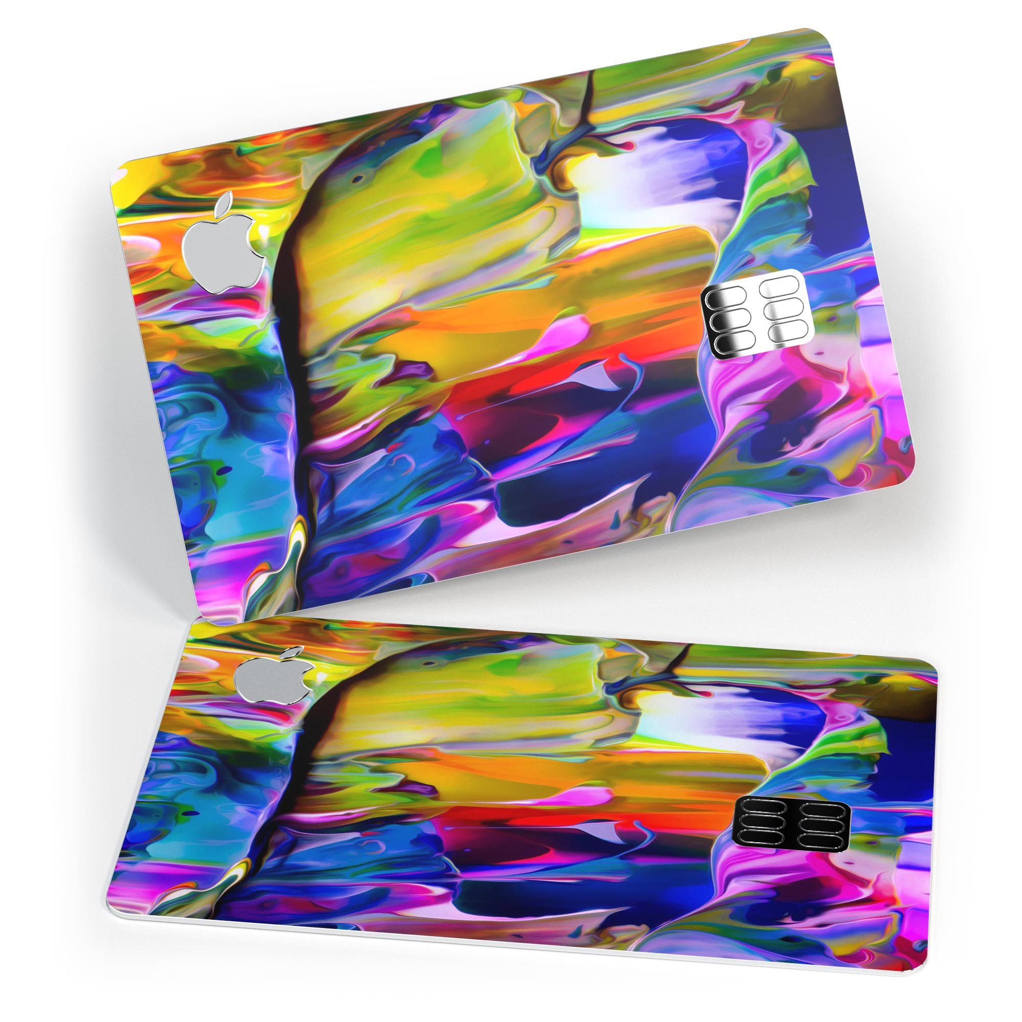 Blurred Abstract Flow V39 decal skin for Apple Card, showcasing a modern design with premium vinyl material.