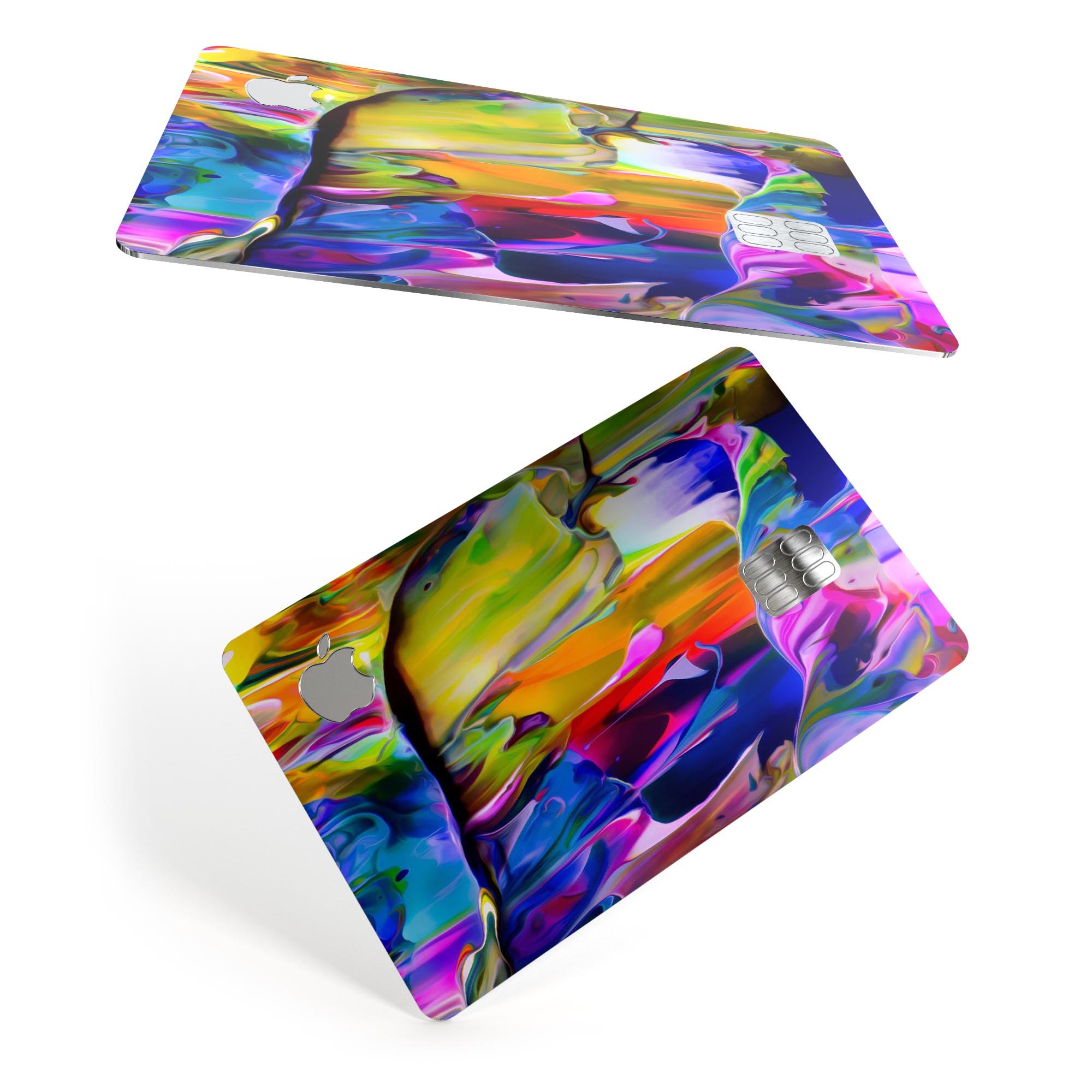 Blurred Abstract Flow V39 decal skin for Apple Card, showcasing a modern design with premium vinyl material.