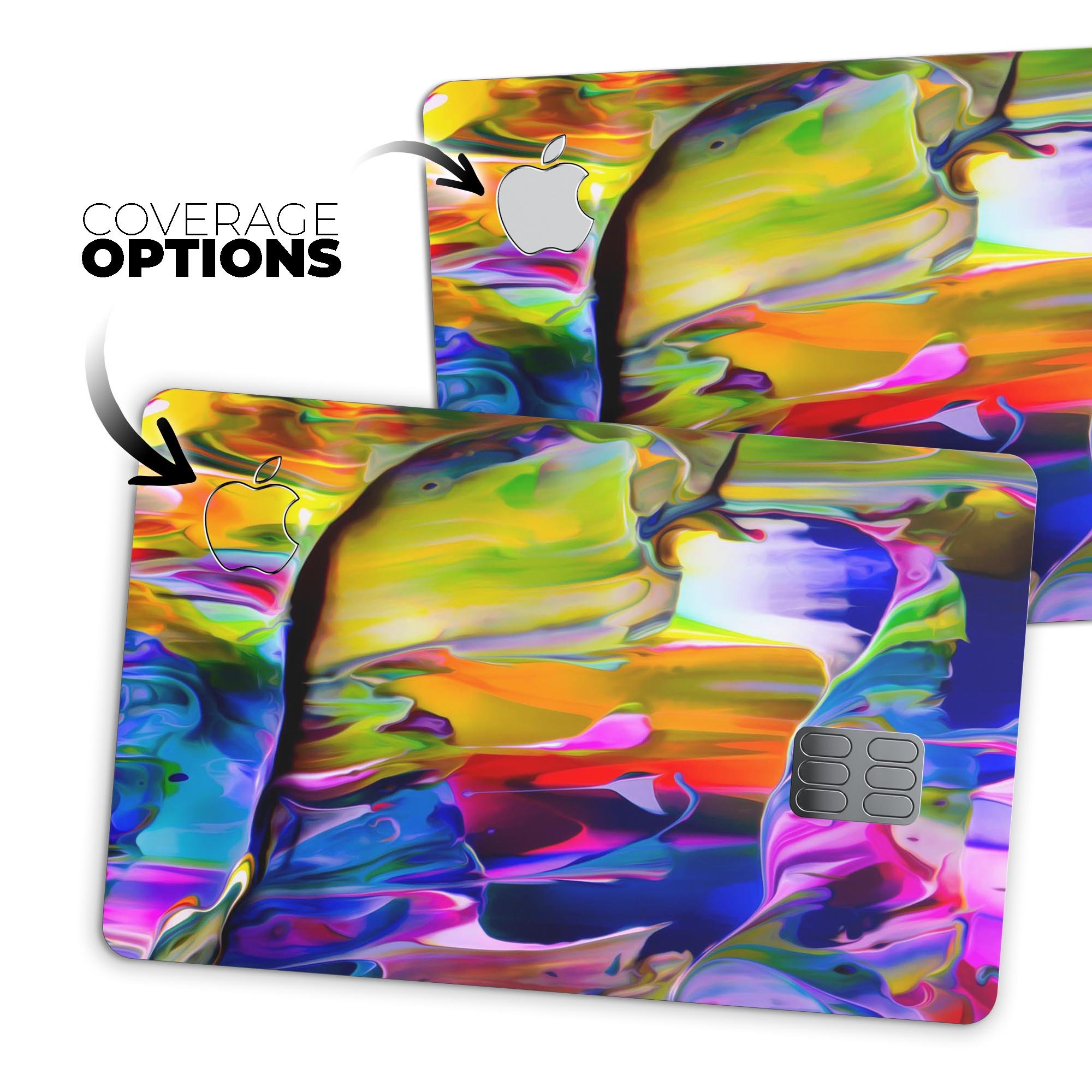 Blurred Abstract Flow V39 decal skin for Apple Card, showcasing a modern design with premium vinyl material.