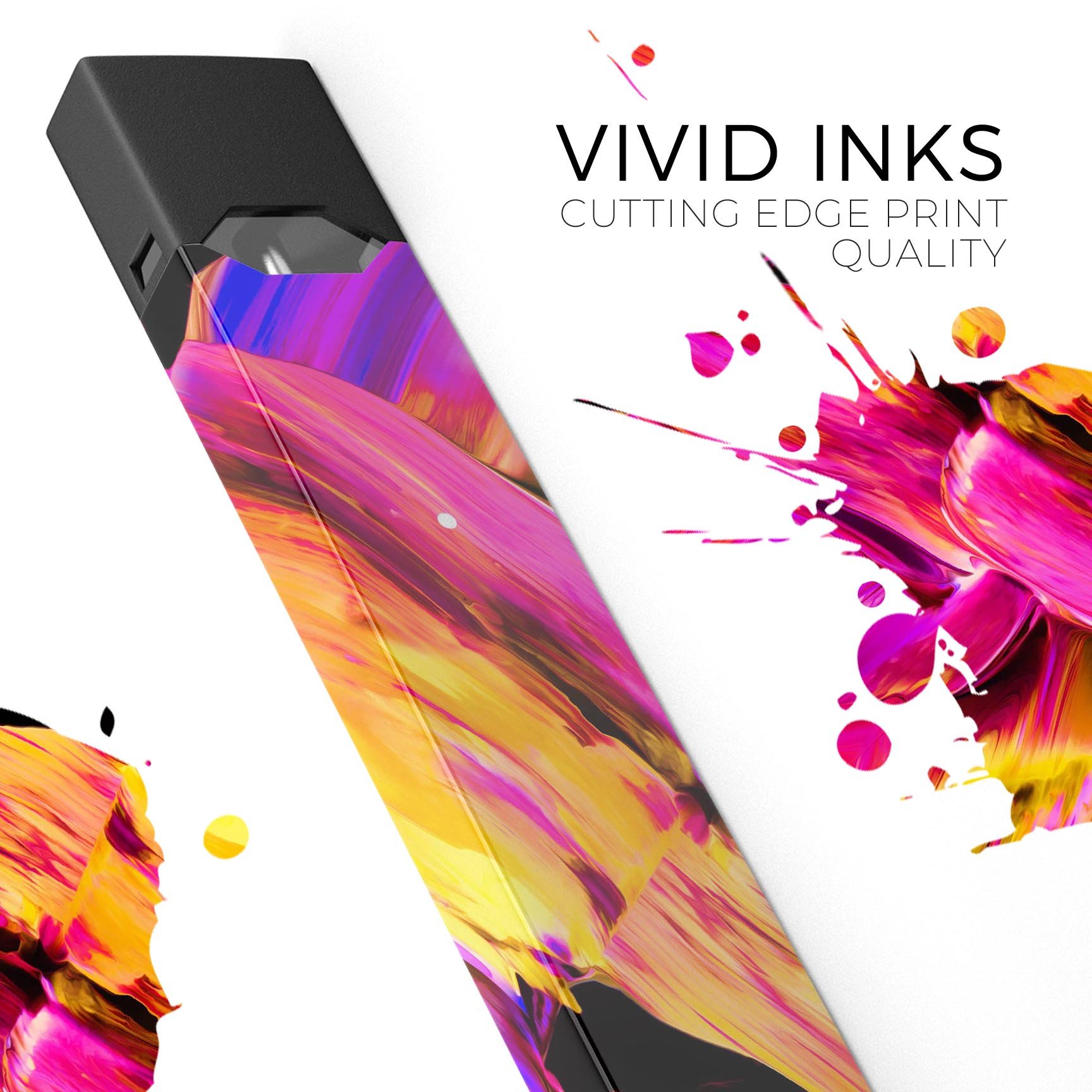 Blurred Abstract Flow V4 skin-wrap sticker designed for JUUL vaping device, showcasing vibrant colors and a sleek finish.