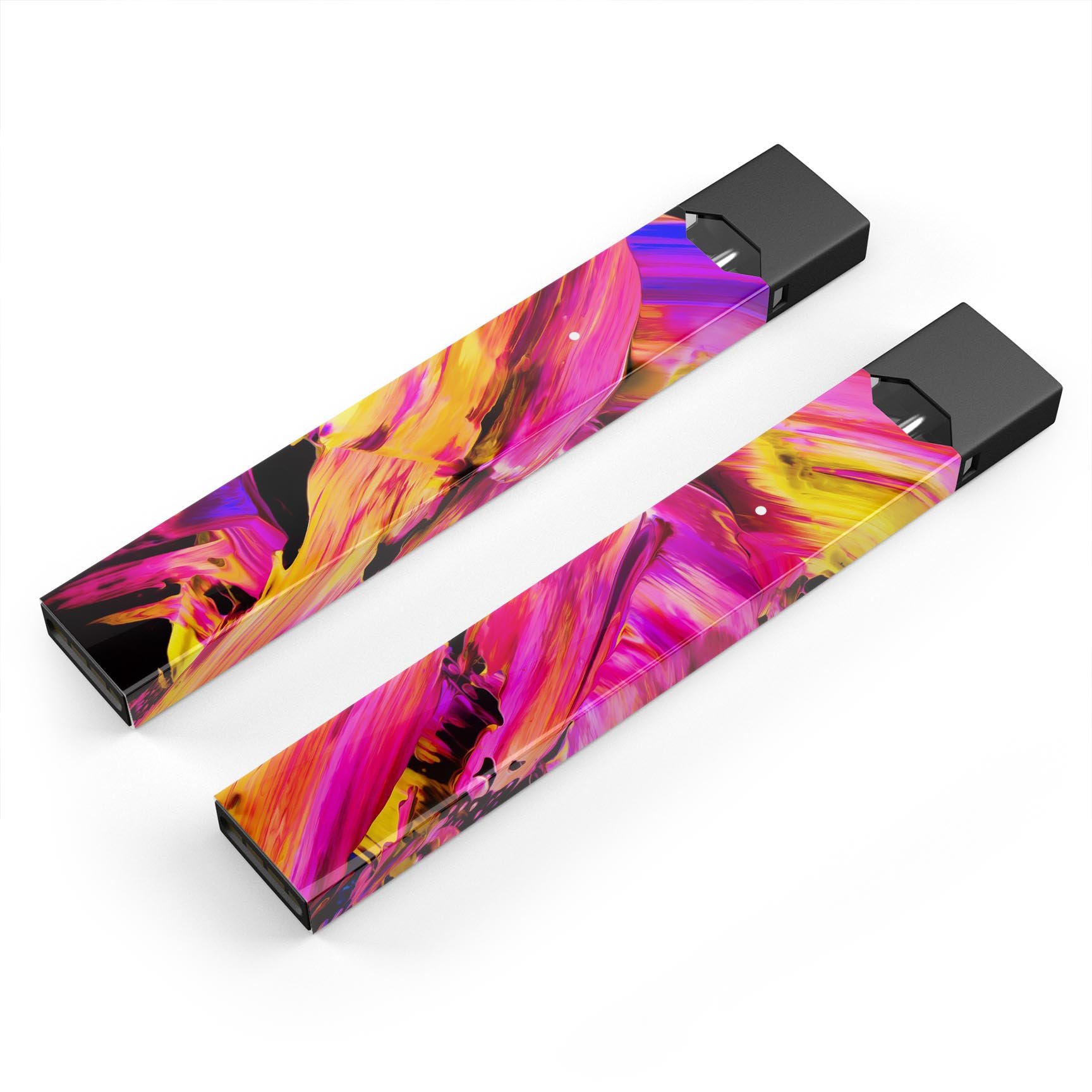 Blurred Abstract Flow V4 skin-wrap sticker designed for JUUL vaping device, showcasing vibrant colors and a sleek finish.